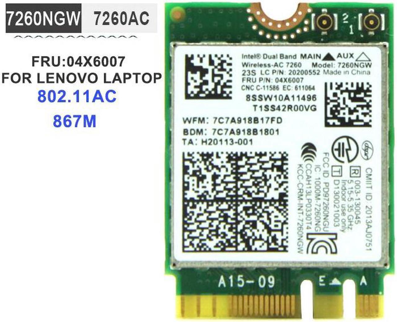 Weastlinks M2 NGFF Wireless WLAN NETWORK Card for Intel 7260NGW 7260ac 2.4/5G BT4.0 FRU 04X6007 For Thinkpad X250 x240 t440 t540 Yoga y50