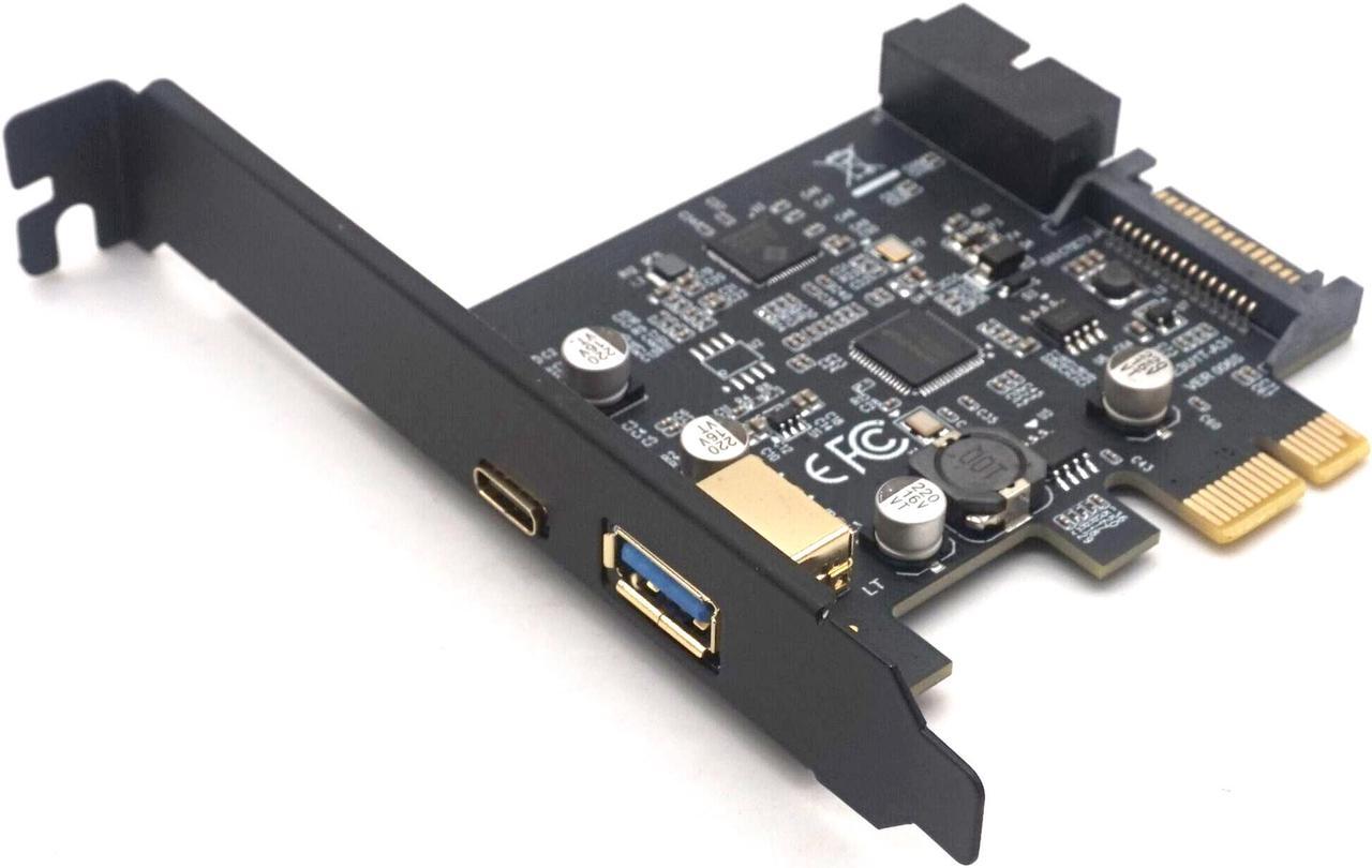 Weastlinks PCI-Express PCI-e To USB 3.1 Type-C Riser Post Card PCIe to USB-C USB3.0+19PIN Front USB Miner Expansion Adapter Card