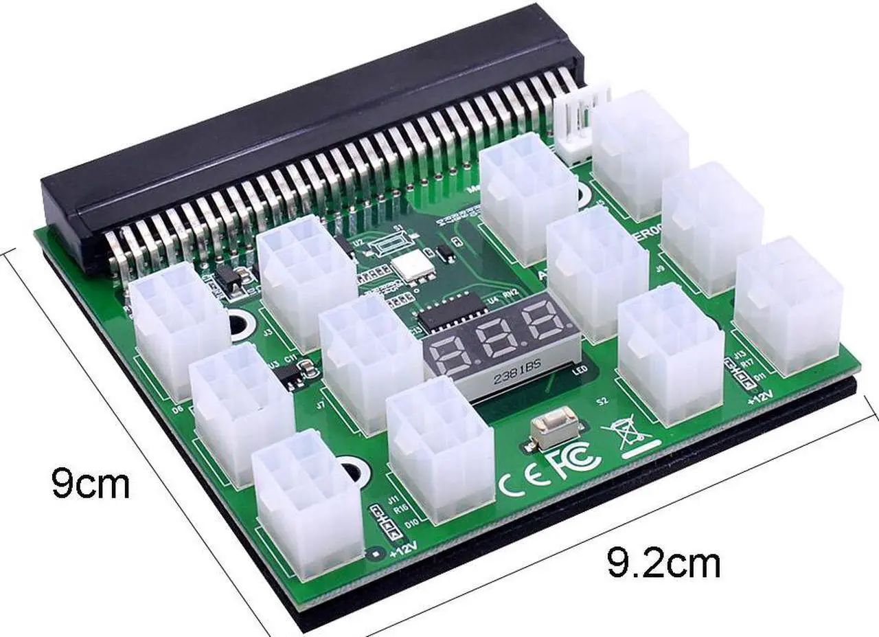Alt view image 7 of 7 - Weastlinks Power Module Breakout Board Kits with 12pcs 6Pin to 6+2 8Pin Power Cable for HP 1200W 750W PSU GPU Mining Ethereum