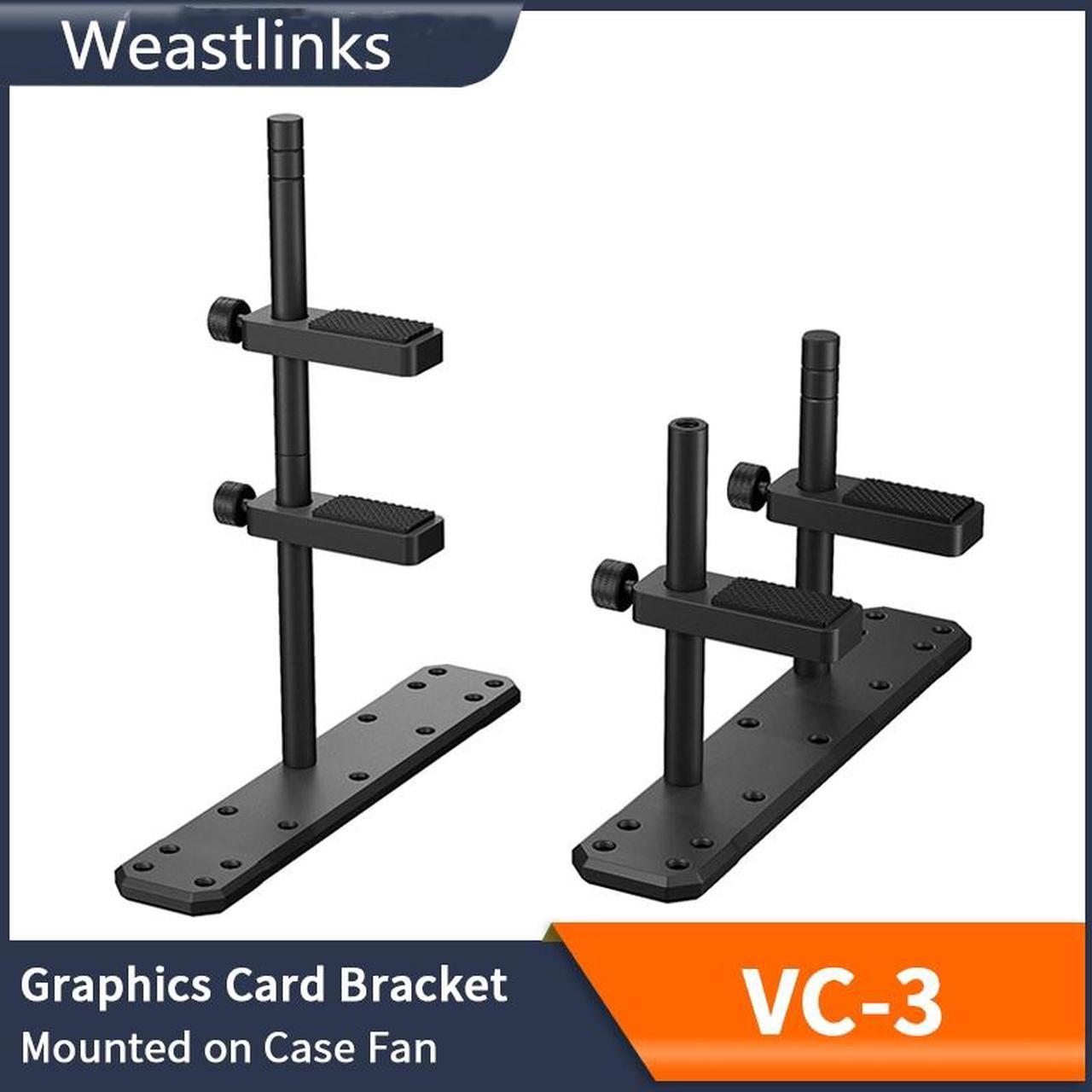 Weastlinks VC-3 Aluminum Alloy Graphics Card Support Computer Case Accessories Graphics Video Card Bracket for 12/14cm Fans