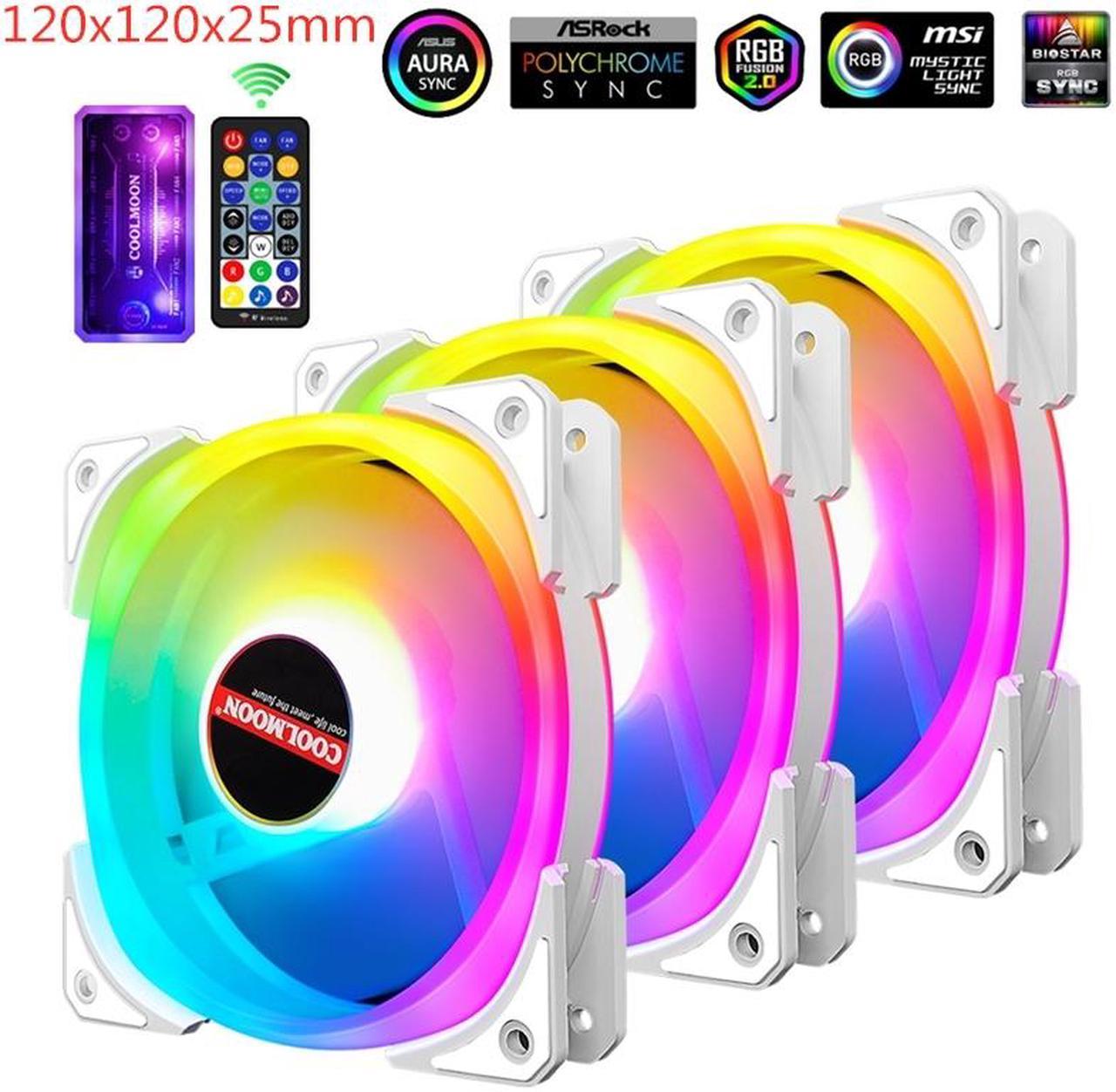 Weastlinks 120mm Cooling Fan RGB Adjustable Speed Adjust LED 12cm Double Halo Pc Computer Cooler ARGB Case Fan PRO Aura Sync