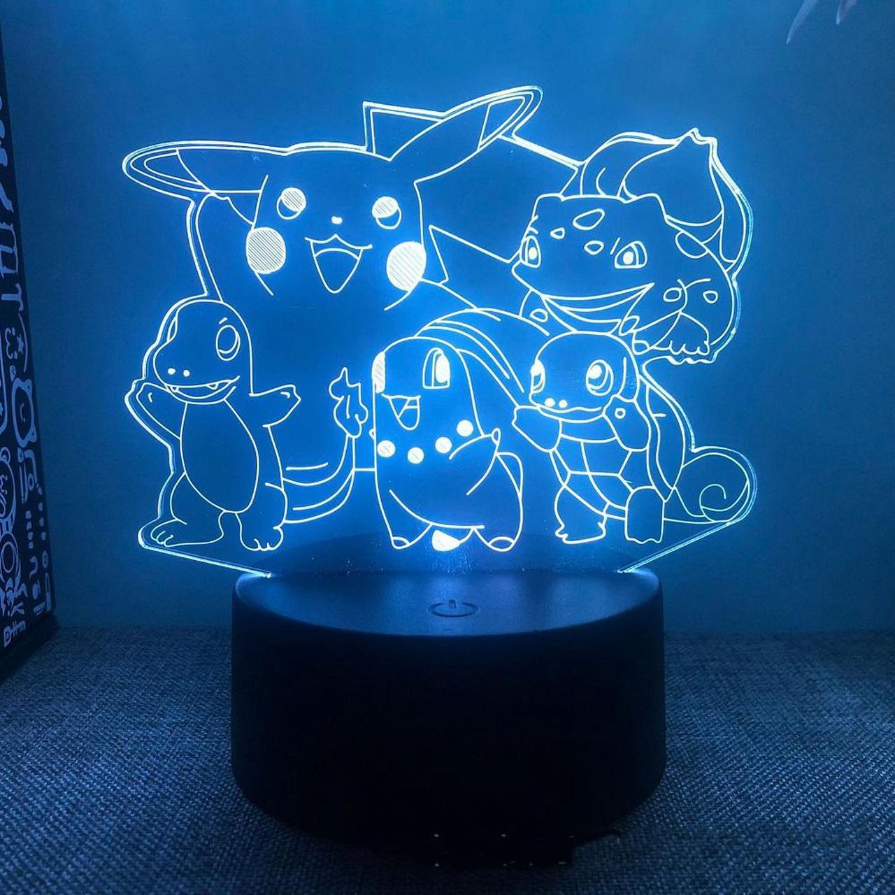 Weastlinks Pokemon Pikachu Charizard Anime Figures 3D Led Night Light Changing Model Action Logo Lampara Collection