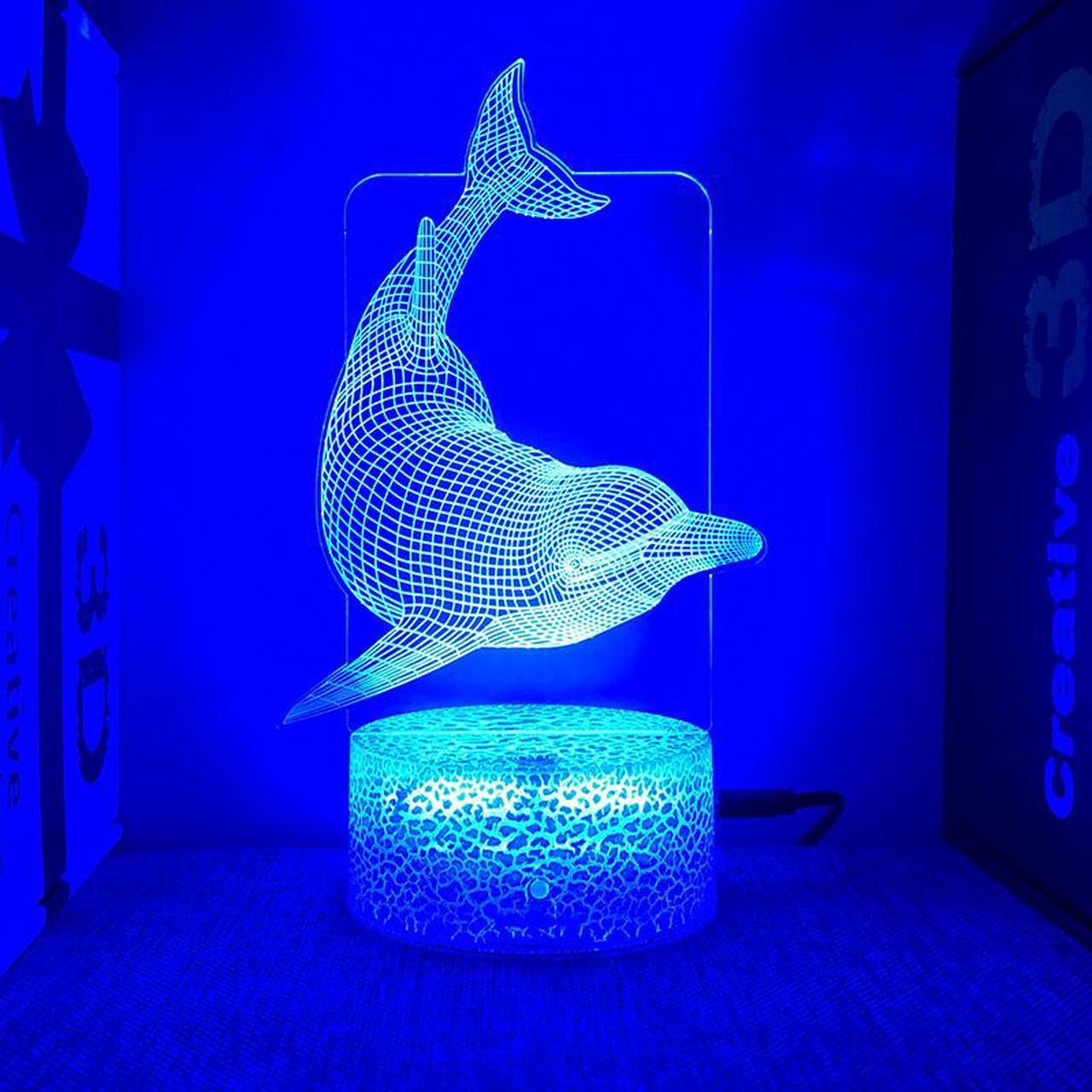 Weastlinks Animal Delphinidae Night Lights SeaWorld Dolphin Acrylic Stands Led Lamp Bedroom Decoration Chilren's Christmas Gift