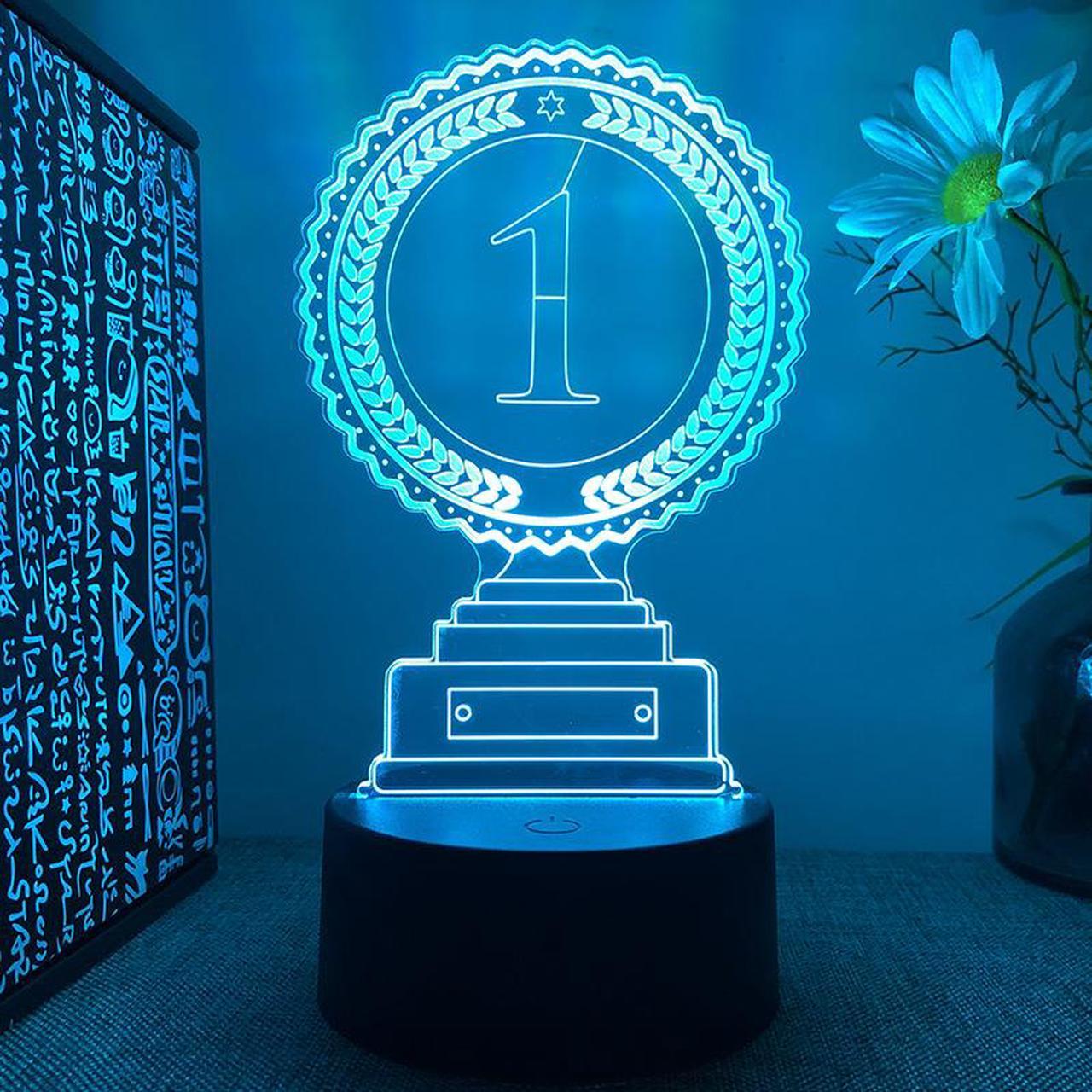 Weastlinks Prize Trophy 3d Led Lamp For Bedroom Night Lights First Place Room Decor Children's Living Room Ornament Send Students