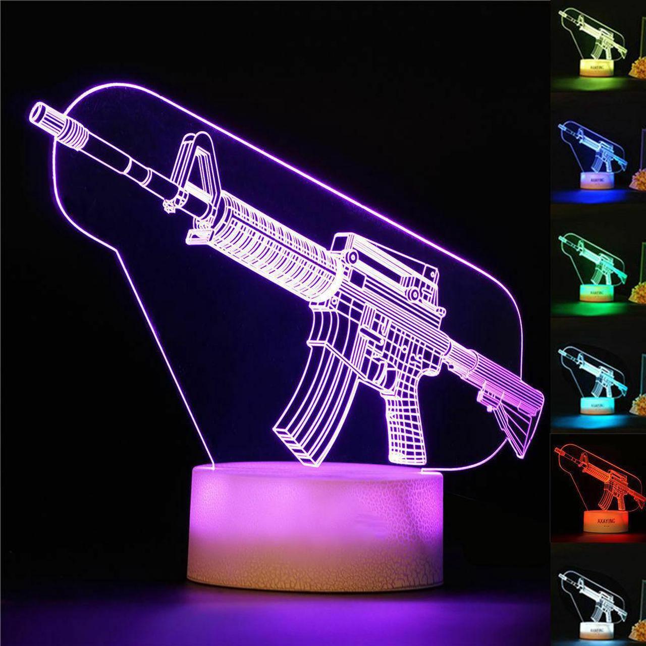 Main image of Weastlinks 3D Color Changing Setting Setup Rifle RGB Night Lights LED Gamer Decoration Table Lamp CS Gaming Room Decor For Boys Birthday
