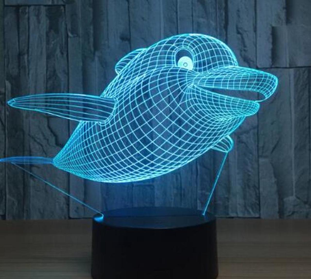 Main image of Weastlinks 3D illusion Led night light 7colors dolphin lamp table novelty products christmas lights with touch button children night light