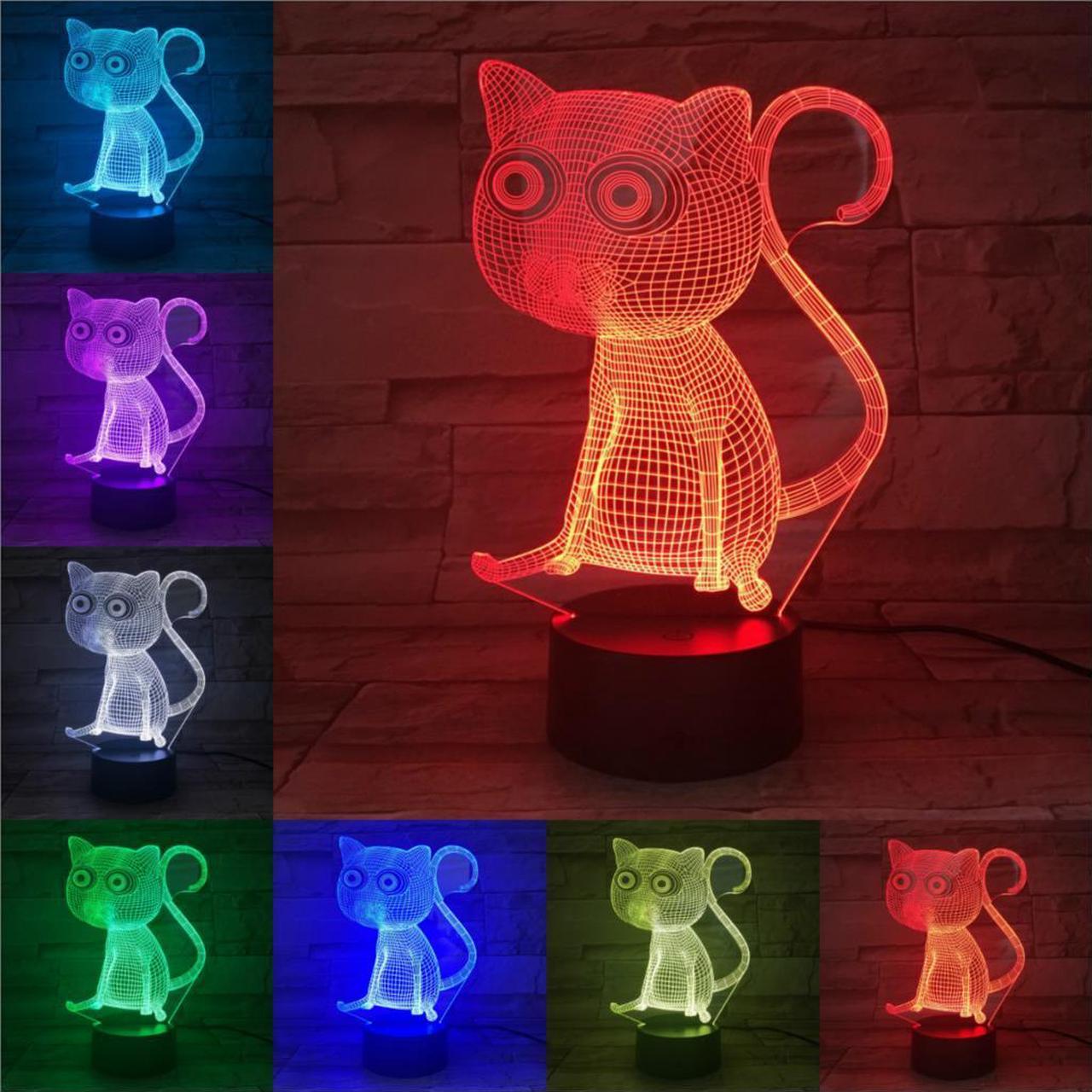 Weastlinks LED Night Lamp Touch Sensor Cat Acrylic Animal Light Colorful Child Holiday Gift Sleepping Creative Bedroom Desktop Decor Lamp