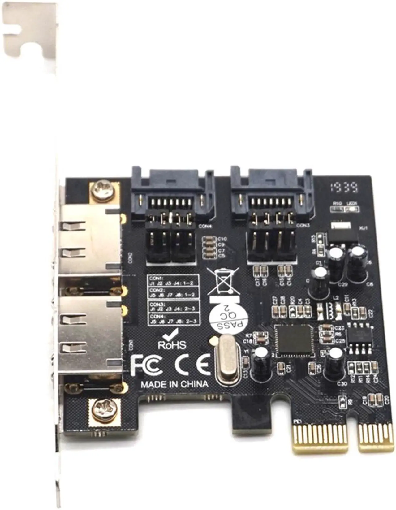 Alt view image 5 of 7 - Weastlinks 2 Port Sata 2 Port Esata 3.0 PCIE Pci-E To SATA ESATA Expansion Card Pcie Adapter Card