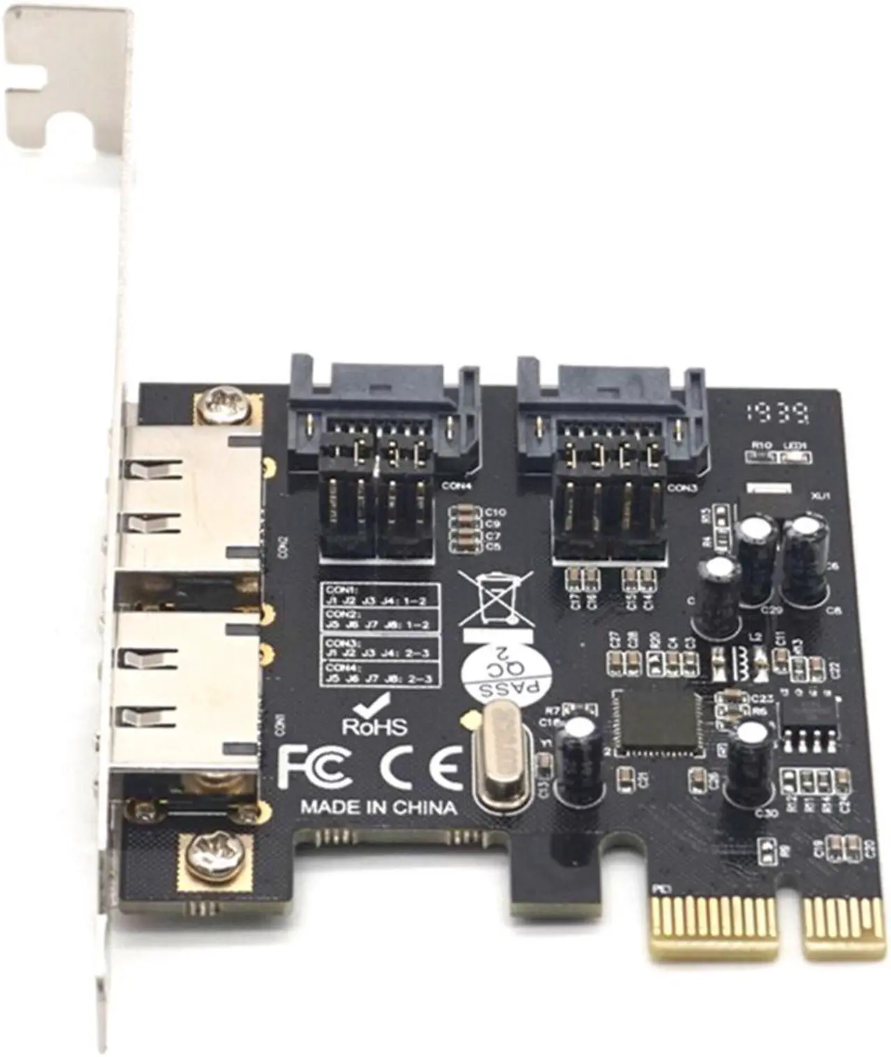 Alt view image 7 of 7 - Weastlinks 2 Port Sata 2 Port Esata 3.0 PCIE Pci-E To SATA ESATA Expansion Card Pcie Adapter Card