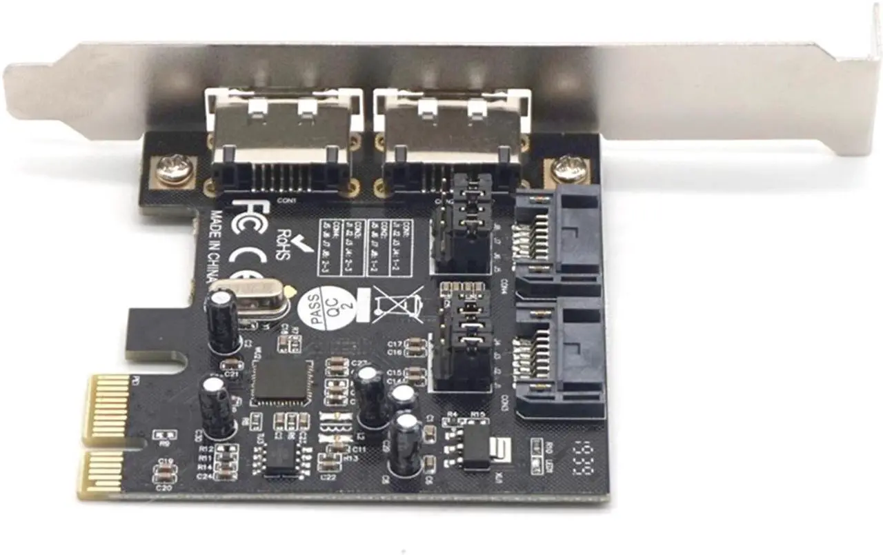 Alt view image 6 of 7 - Weastlinks 2 Port Sata 2 Port Esata 3.0 PCIE Pci-E To SATA ESATA Expansion Card Pcie Adapter Card