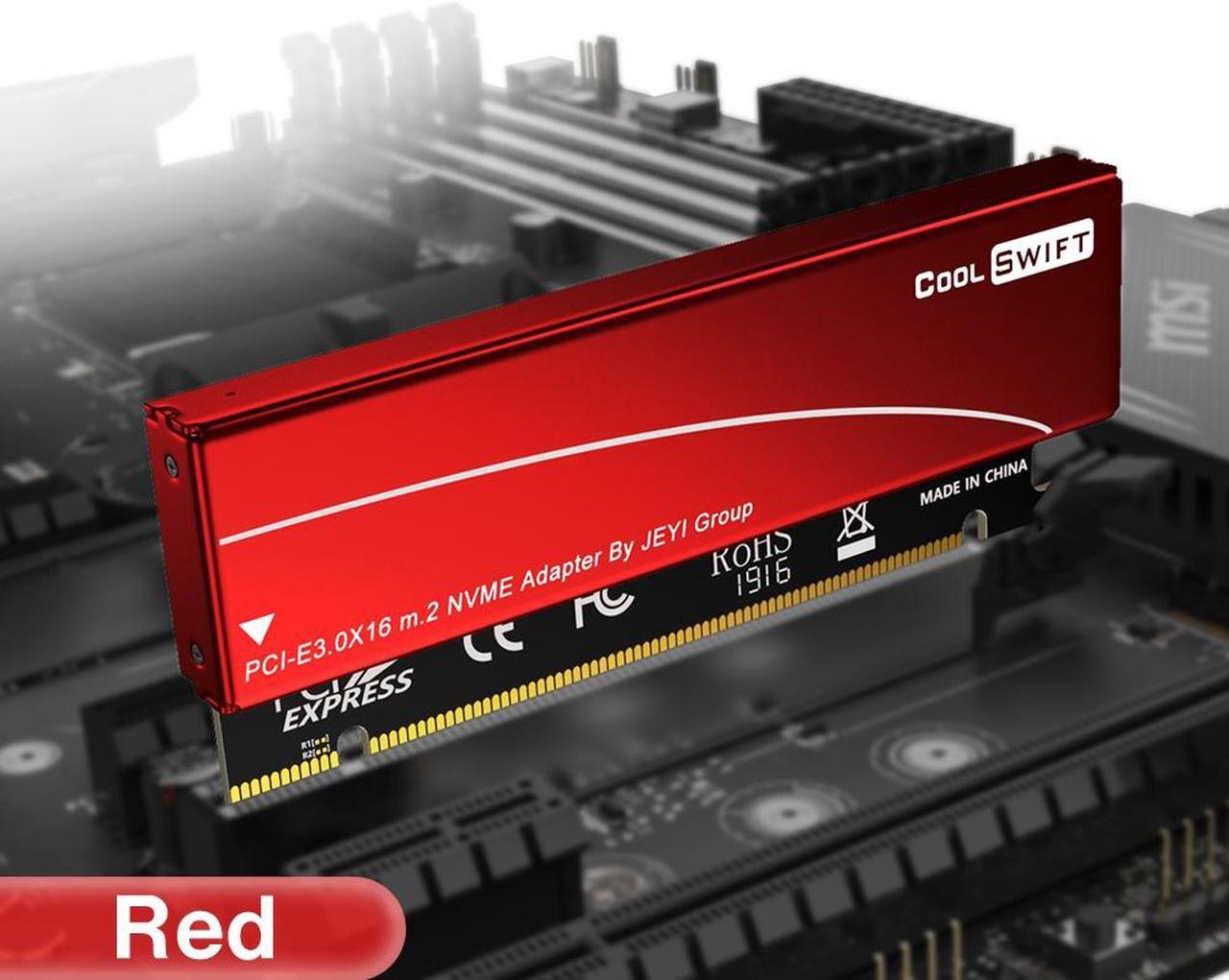 Alt view image 2 of 7 - Weastlinks M.2 NVME To PCIE 4.0 X16 Adapter, pcie x16 Gen4 Expansion Card with Aluminum Heatsink Case, For Samsung 980 PRO, 970 EVO