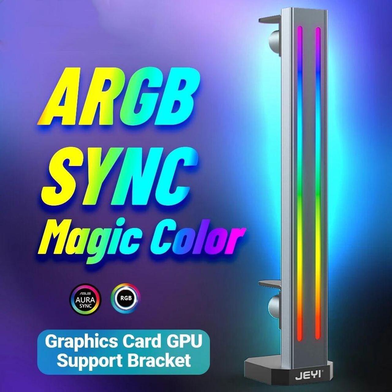 Weastlinks RGB GPU Graphics Card Support Bracket Aluminum Alloy Video Card Holder, Built-in 5V ARGB SYNC Lamp, Adjustable Height