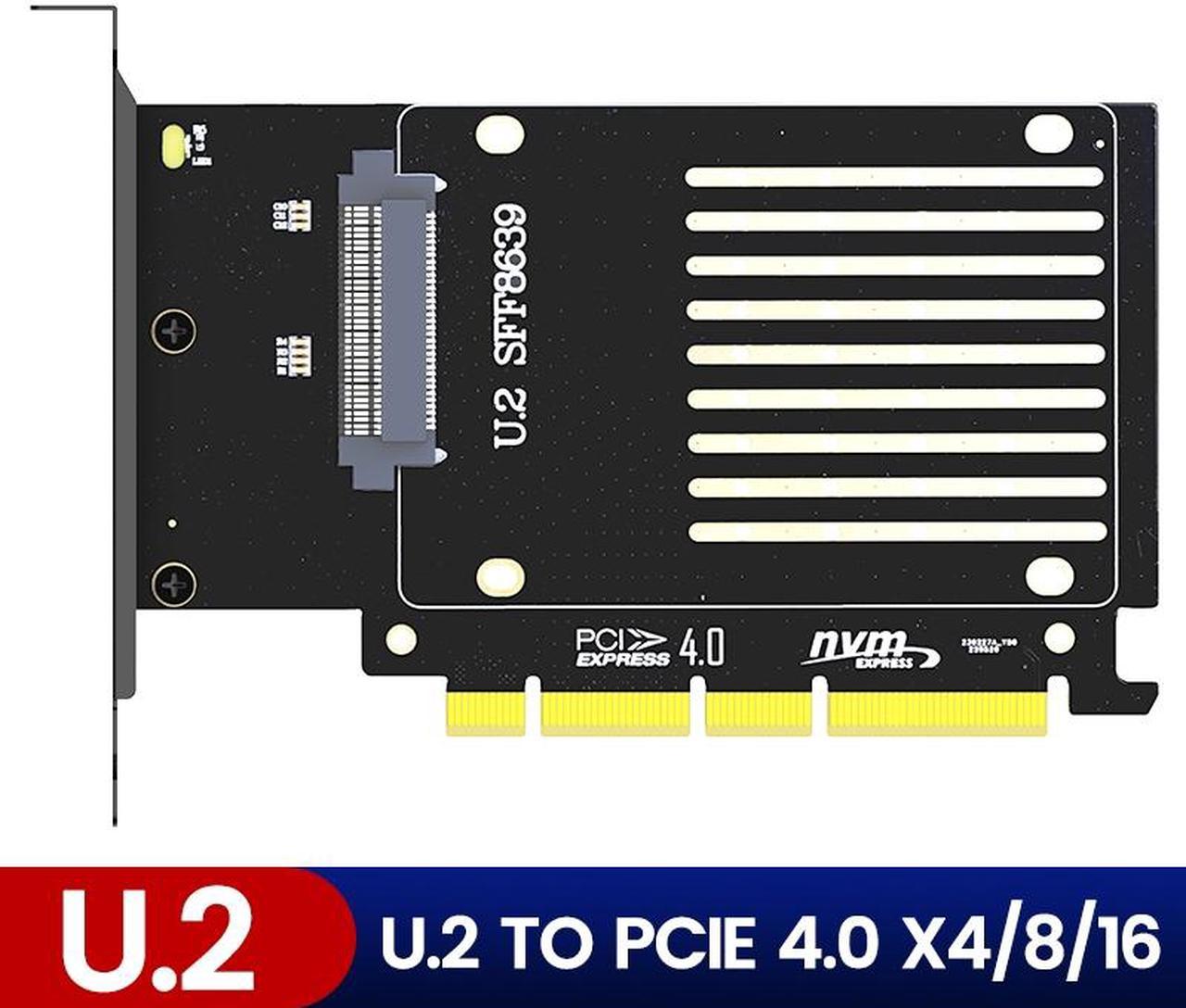 Weastlinks U.2 to PCIe 4.0 Adapter, NVMe 2.5" U.2 (SFF-8639) SSD PCIe x4 x8 x16 Expansion Card - U.2 SSD - U.2 Drive (PEX4SFF8639)