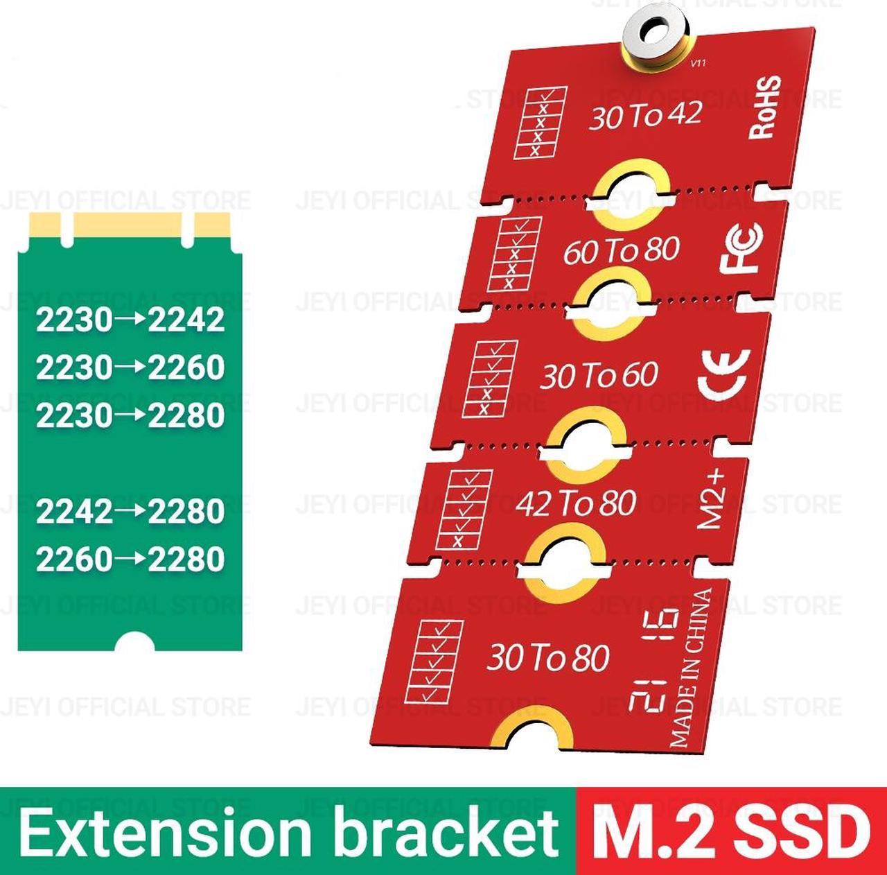 Weastlinks M.2 NGFF NVME SSD Extension Bracket Transfer 2230 2242 2260 2280 Length Extend Adapter Bracket Card Plate Change Long Size