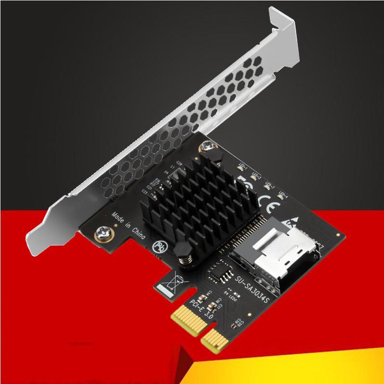 Weastlinks Chi a Mining PCIe to Mini SAS 8087 4 Port SATA 3 6G SSD Adapter PCI-e PCI Express X1 Controller Expansion Card