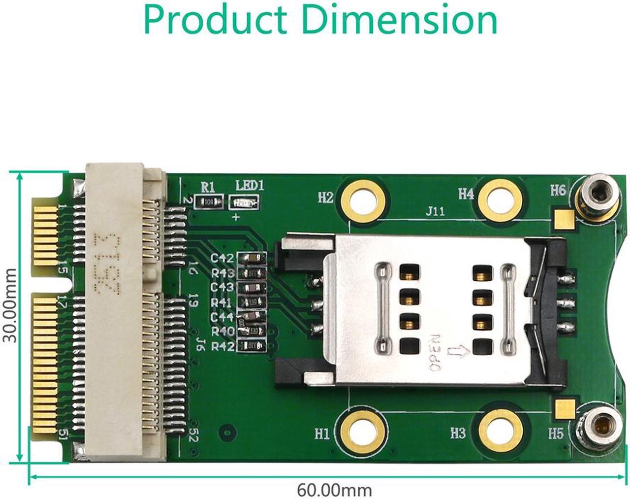 Alt view image 5 of 7 - Weastlinks Mini PCI Express Adapter Mini PCI-E Riser Card MINI PCIE to MINI PCI E Expansion Card SIM Card Slot for 3G/4G WWAN LTE GPS Cards
