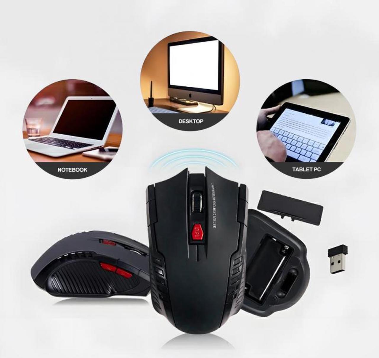 Alt view image 4 of 7 - Weastlinks 2.4G 6 Key Wireless Mouse Game Mouse 1600DPI USB Receiver Gaming Mouse Optical For Laptop Computer PC Gamer