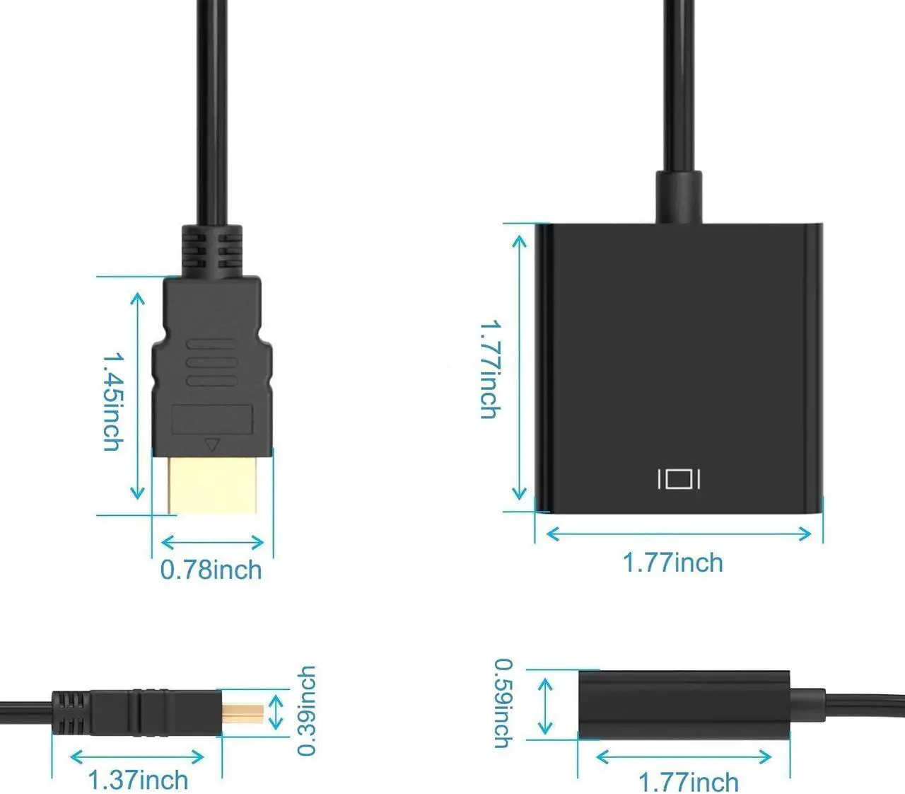 Alt view image 6 of 7 - Weastlinks DP to VGA Adapter Cable 1080P DisplayPort Male to VGA Female Converter Adapter For Projector DTV TV HDVD Laptop