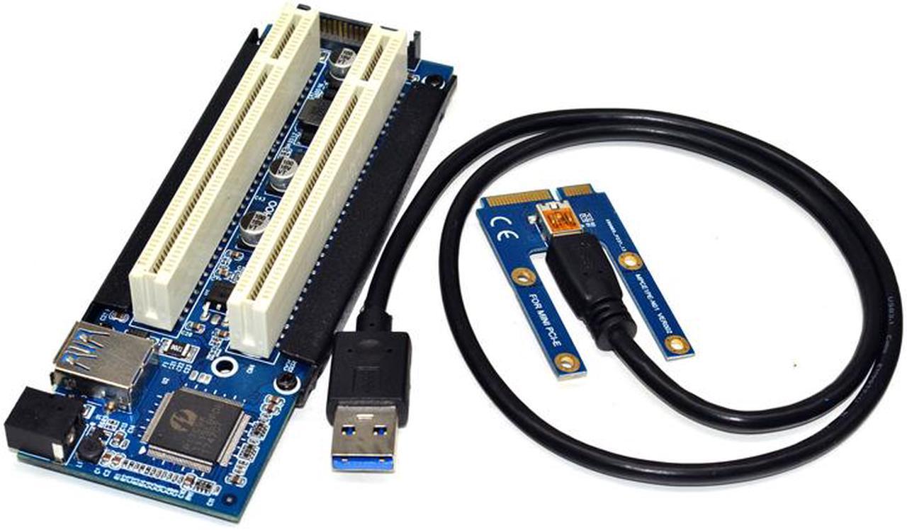 Weastlinks MINI PCI-e to Dual PCI Adapter mini PCIE Riser to PCI Slot for Capture Card Gold Tax Card Sound Cards Parallel Port Cards