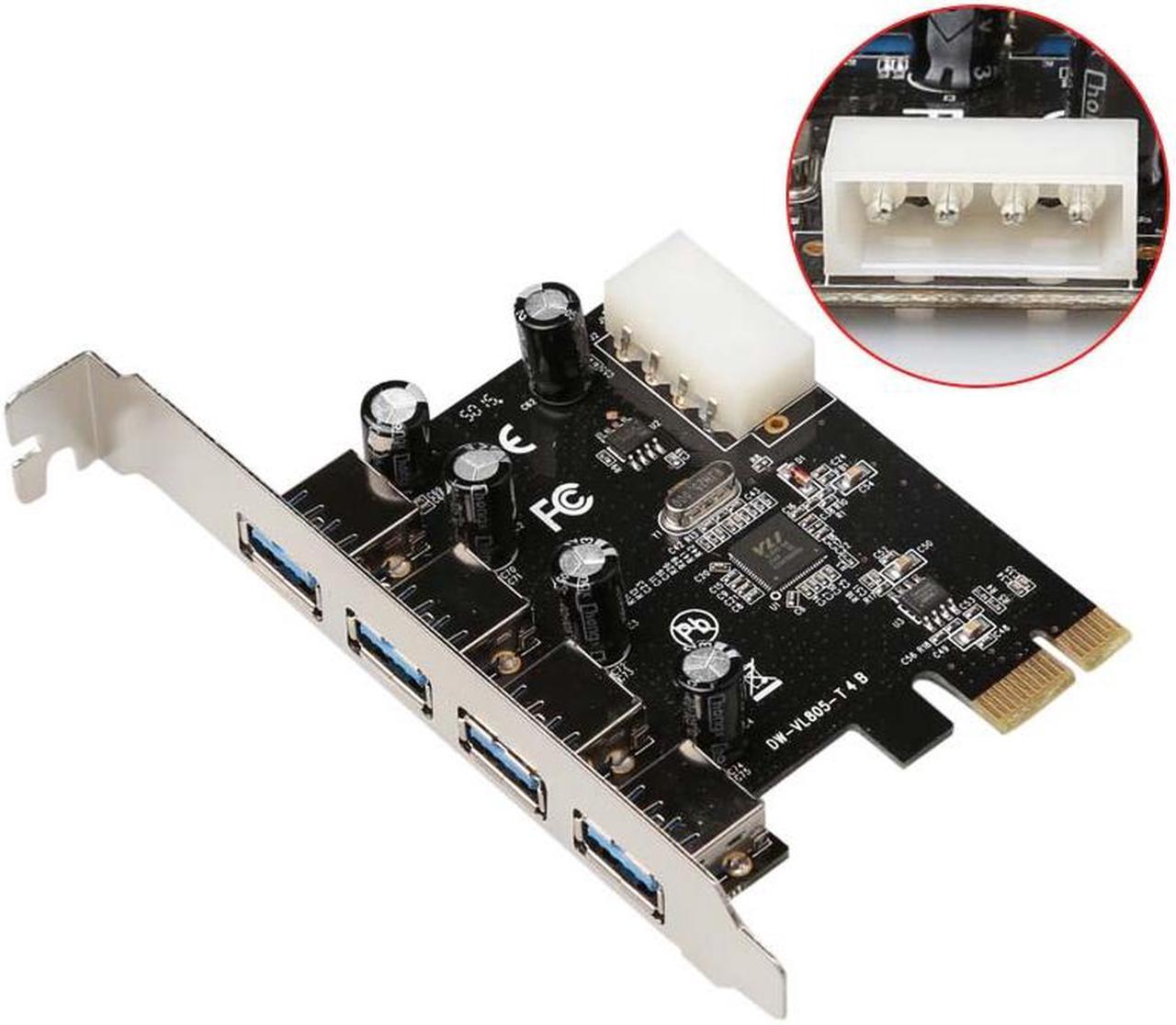 Weastlinks 4 Port PCI-E to USB 3.0 HUB Expansion Card Adapter 5 Gbps Speed For Desktop Computer Components