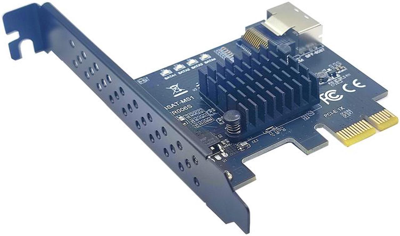 Weastlinks PCIE to Mini SAS SFF-8087 Expansion Card Support 4 Port SATA 3.0 6Gbps HDD SSD SFF8087 to PCI Express X1 Adapter SATA Controller