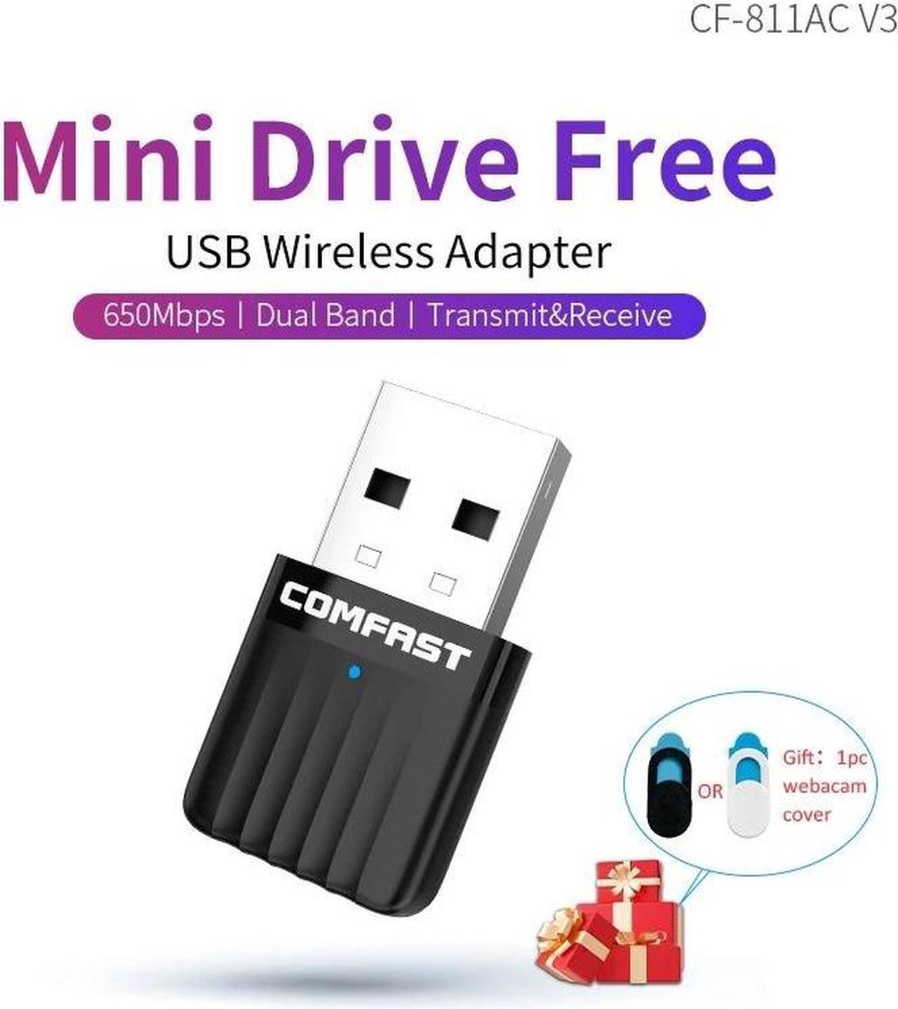 Weastlinks Mini Free Drive 650Mbps Wireless Network Card 2.4G 5G Dual Band WiFi Adapter WPA3 Wi Fi Recevier Hot Spot for PC/Laptop