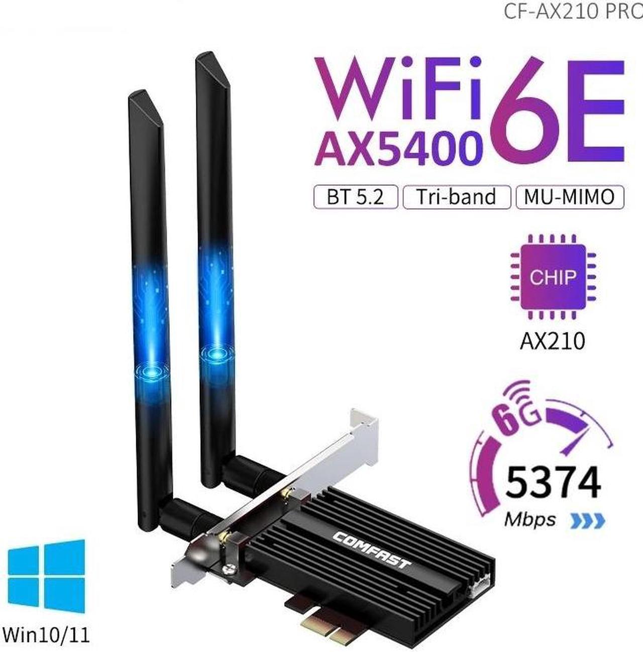 Weastlinks 5374Mbps WiFi6E Intel AX210 PCIe Wireless Network Card 2.4G/5G/6GHz WiFi 6e Adapter 802.11ax/ac Bluetooth 5.2 For PC Win11/10