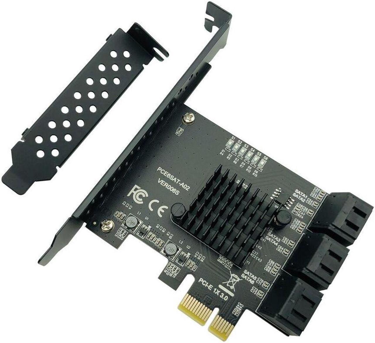 Weastlinks PCI express to 6 Ports SATA Controller SATA 3 III 3.0 6Gbps to PCI-e x1 Card Adapter PCIe SATA3 Expansion Card Riser