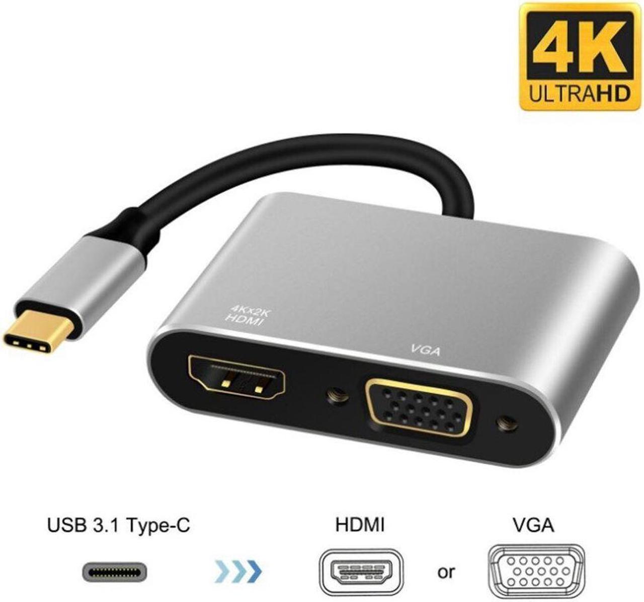 Weastlinks USB C Type C To HDMI-compatible VGA Hub Adapter 4K USB3.1 Audio Video Converter