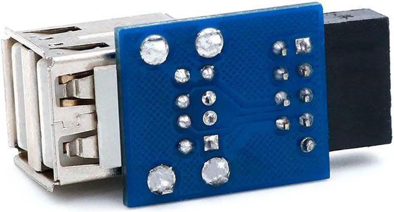 Alt view image 2 of 3 - Weastlinks USB HUB 9Pin PC Host Internal Motherboard USB 2.0 Hub 9Pin to 2 Port USB A Female Splitter Converter PCB Board Extender Card White