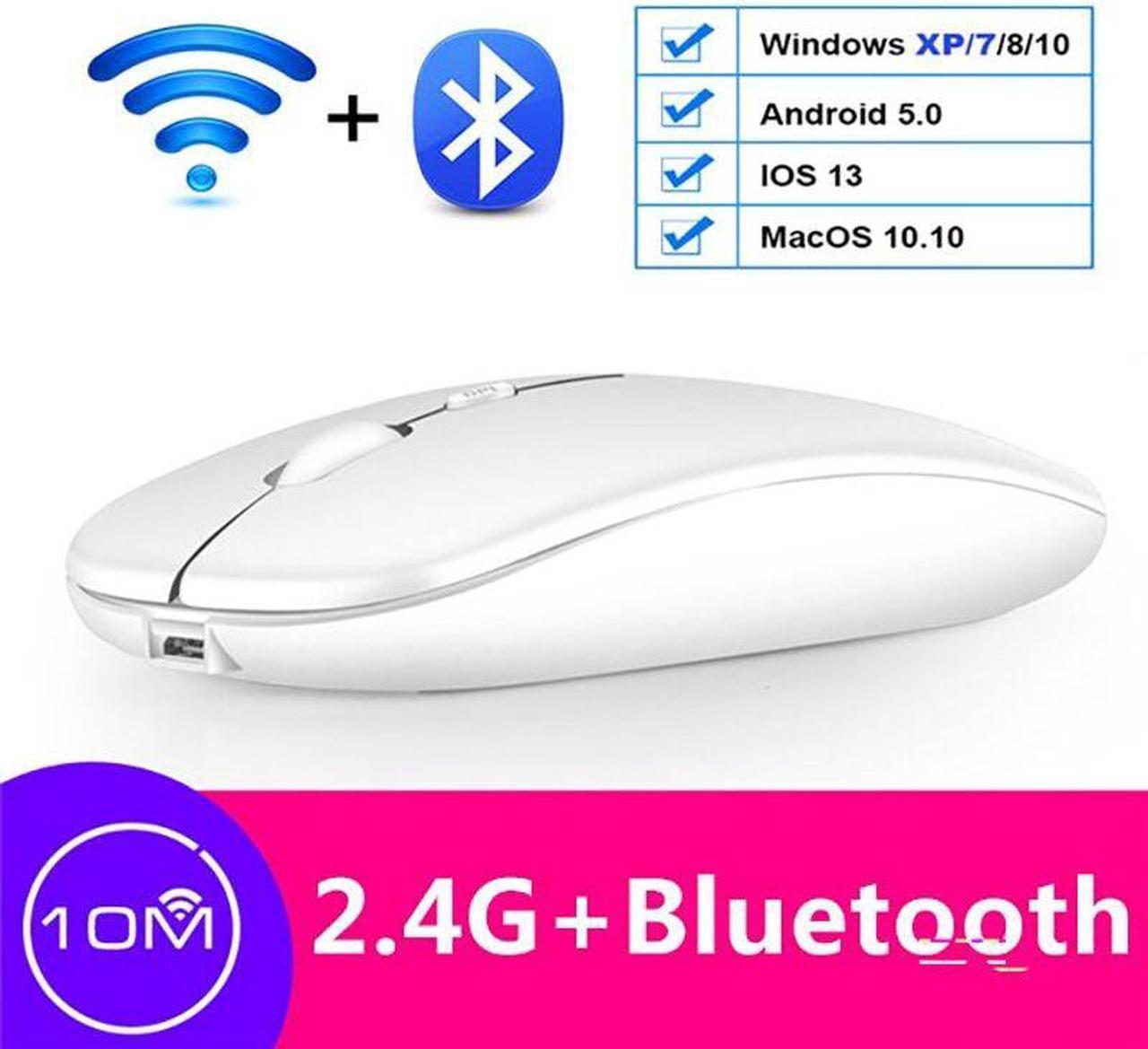 Weastlinks Wireless Mouse Wireless Computer Mouse Rechargeable Silent Mice Mouse Slim USB Mice Mute For PC Laptop White