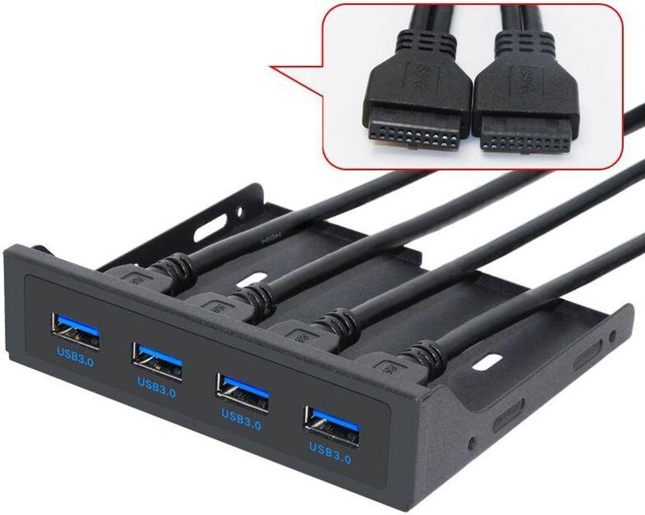 Weastlinks 19Pin 20Pin 4 Port USB 3.0 HUB Front Panel Combo Bracket USB 3.0 Hub Adapter for PC Desktop 3.5" FDD Floppy Disk Drive Bay