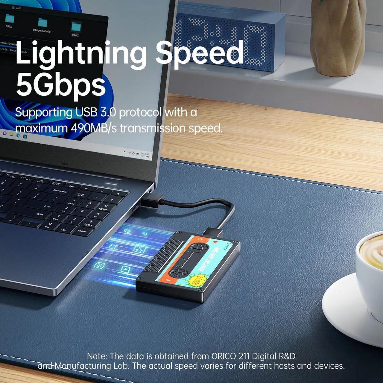 Alt view image 5 of 7 - Weastlinks 2.5'' HDD Enclosure SATA to USB3.0 USB3.1 External Hard Drive HD Disk Case 5Gbps/6Gbps Type-C HDD Case With DIY Sticker