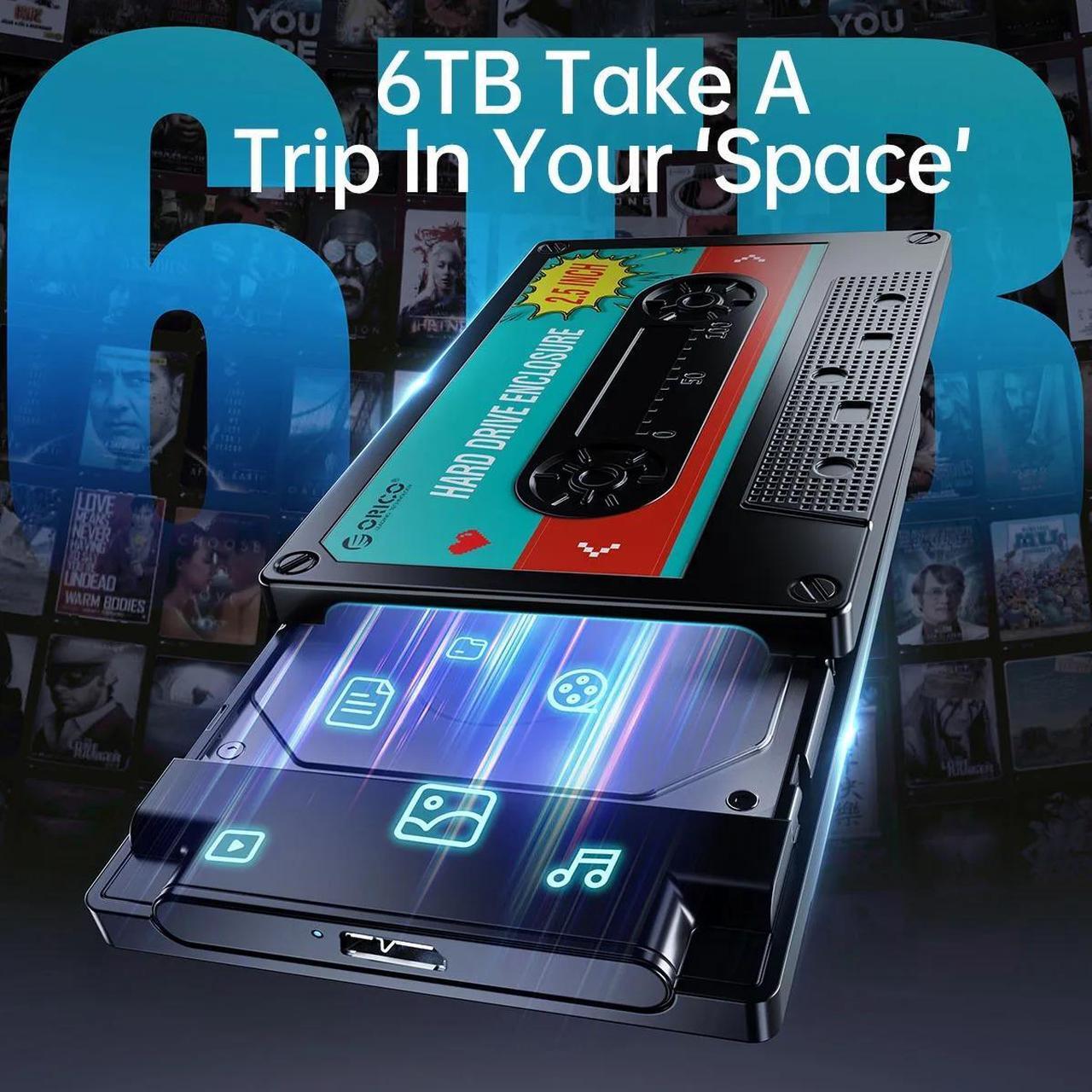 Alt view image 6 of 7 - Weastlinks 2.5'' HDD Enclosure SATA to USB3.0 USB3.1 External Hard Drive HD Disk Case 5Gbps/6Gbps Type-C HDD Case With DIY Sticker