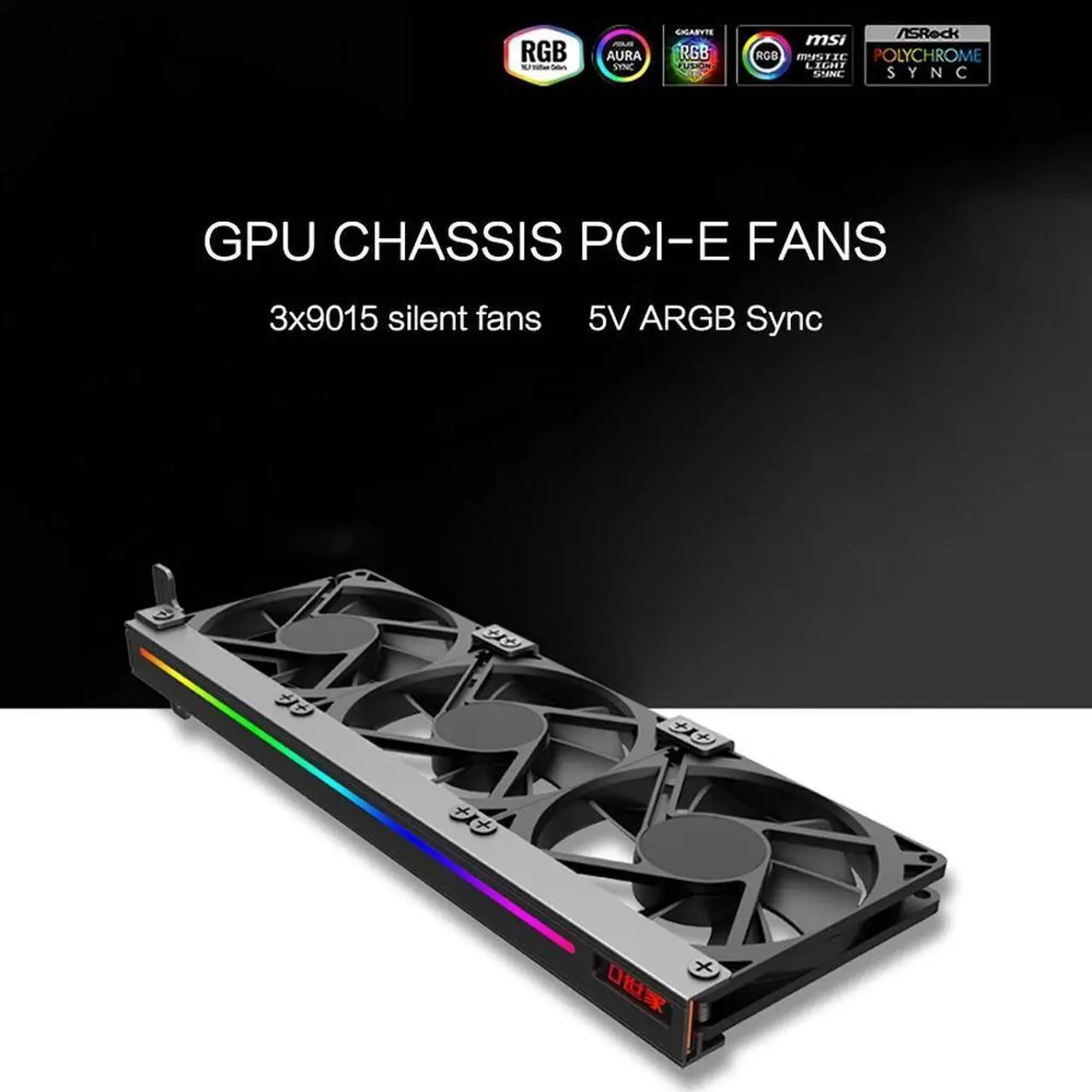 Alt view image 2 of 7 - Weastlinks CPU Cooler 5V 3Pin ARGB Triple Fan 90mm CPU Cooling Heatsink Mute Desktop Computer Chassis PCI-E Graphics Card Cooler 9cm