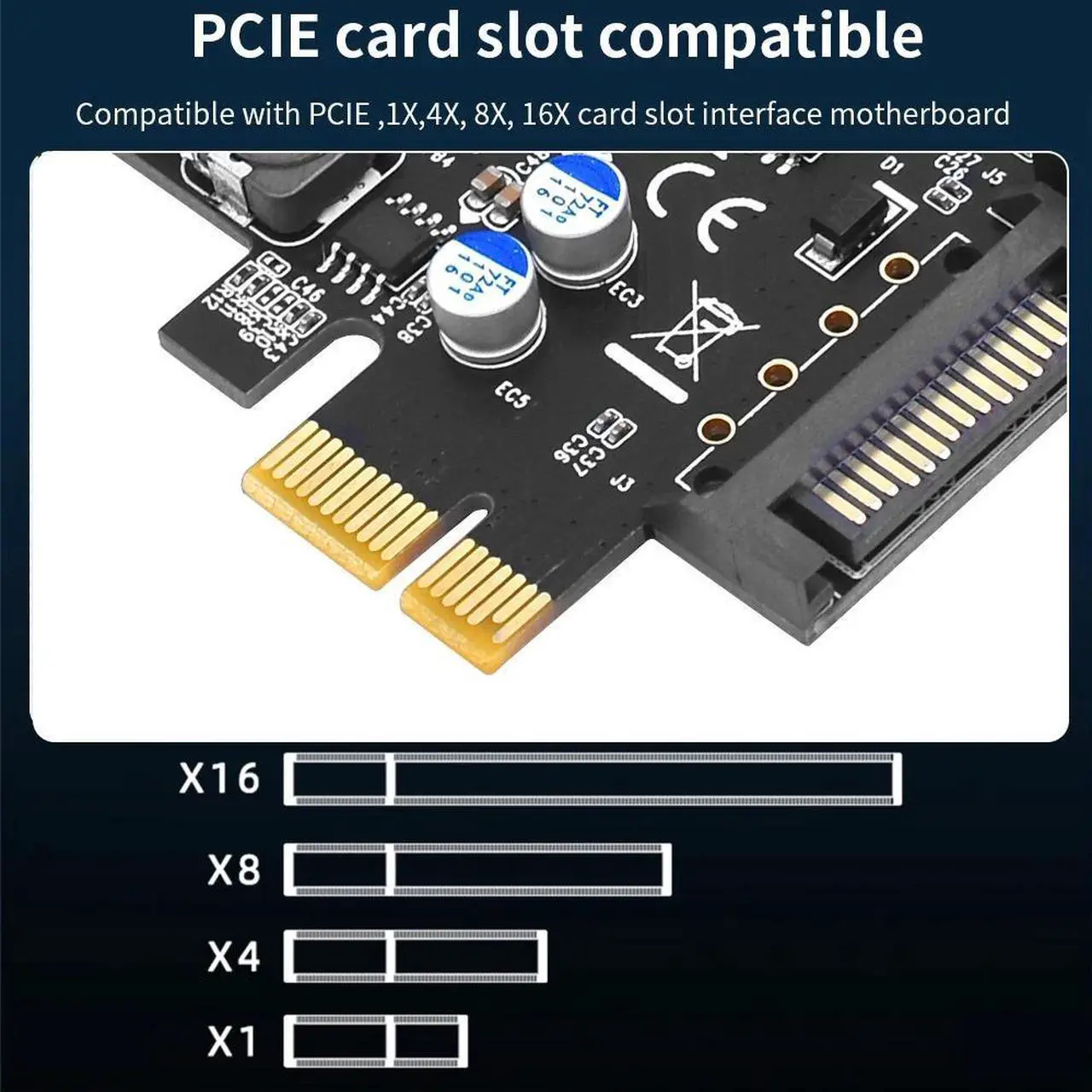 Alt view image 5 of 7 - Weastlinks USB 3.2 PCIE Expansion Card PCIE 1X To 2 port USB 3.2 Genl 19pin PCIE Expansion Card PCI E Controller 5Gbps