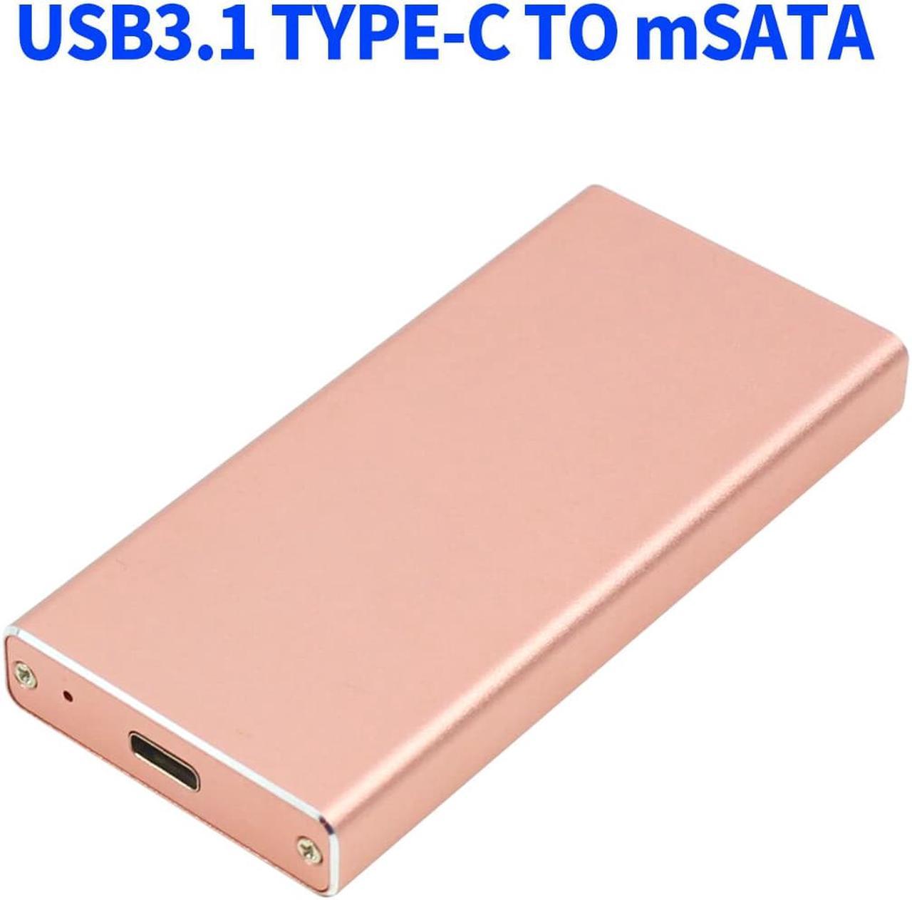 Weastlinks Aluminum USB3.1 Type-C to mSATA SSD Enclosure USB3.0 mSATA SSD Case Screw Fixing With Data Cable For Windows/Linux/Mac