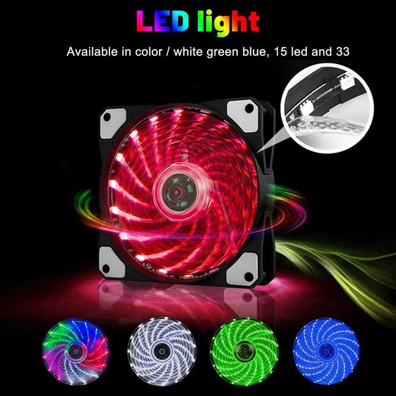 Weastlinks RGB PC Case Fans Computer Case Cooling Fan 12V DC 15 Lights Streamer Chassis Fan 12CM RGB LED PWM Light Heat Dissipation Fan