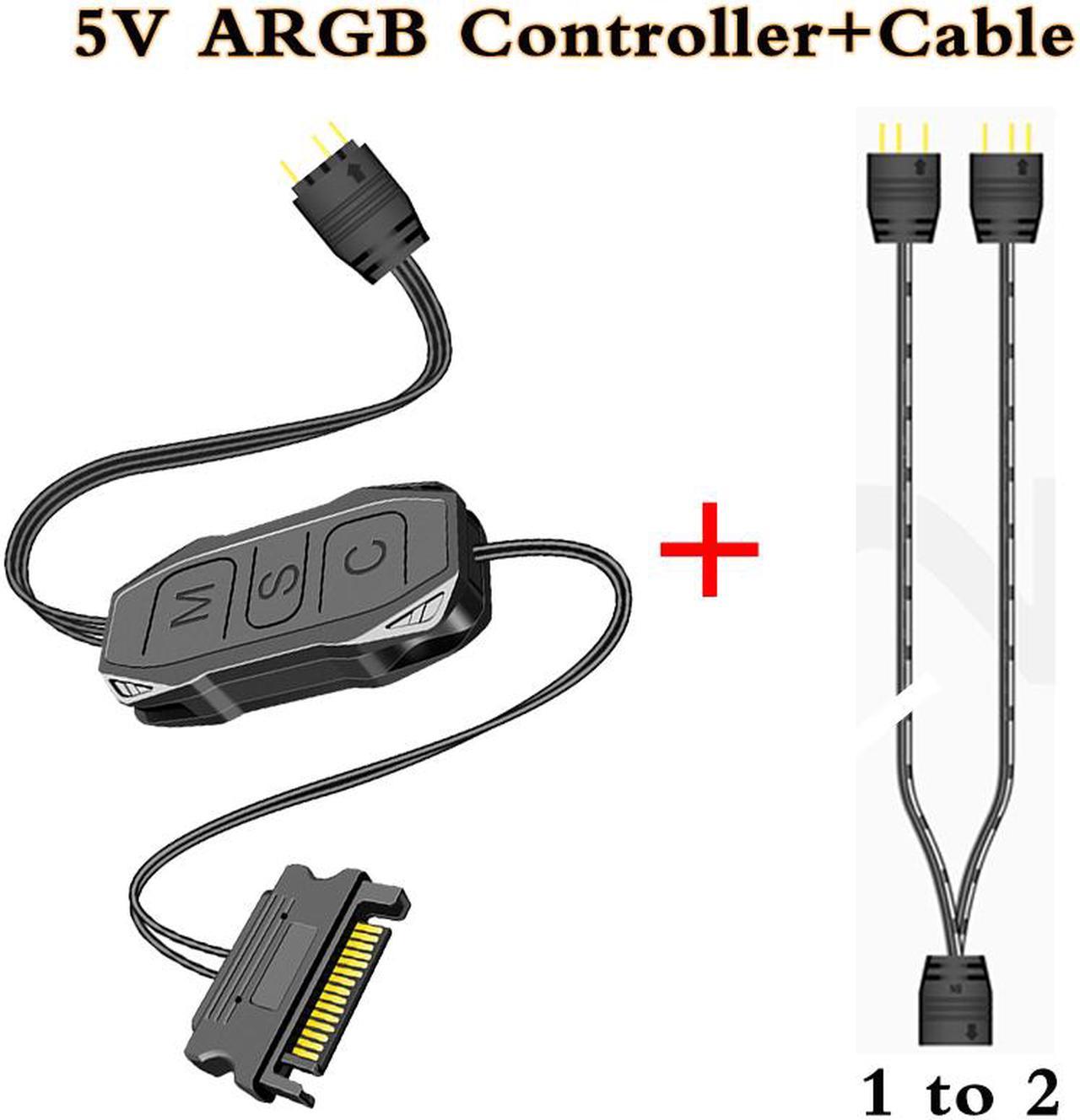 Weastlinks AR-1 RGB Controller Cable 5V 3 Pin 3pin to SATA ARGB Mini Controller HUB Adapter for PC Fan Cooling Fan Light Strip