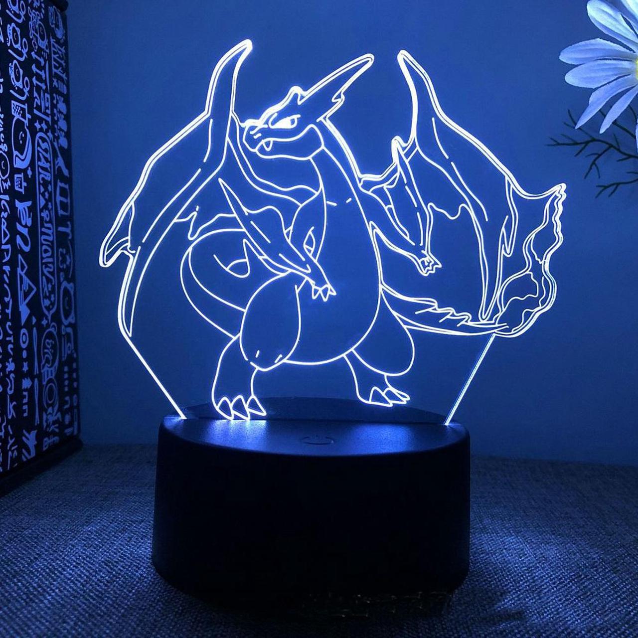 Weastlinks Pokemon Pikachu Charizard Anime Figures 3D Led Night Light Changing Model Action Logo Lampara Collection