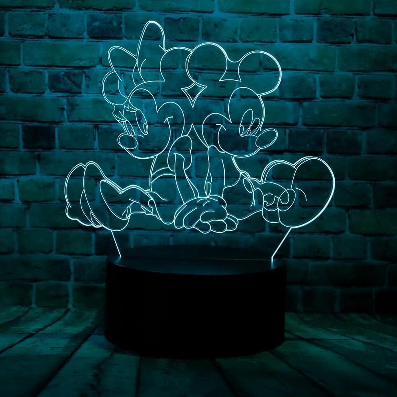 Weastlinks Disney Cartoon 3D Night Light Minnie Mickey Mouse Acrylic Touch 3D illusion Lamp Bedroom Decorative Table Lamp Child Toys Gifts