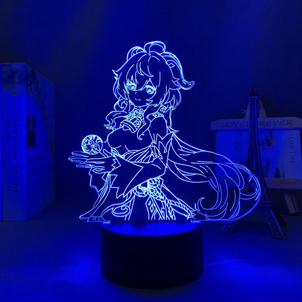 Weastlinks Genshin Impact 3D Night Light 3D Illusion Anime Lamp for Bedroom Decor LED Light Atmosphere Bedside Night Lamps Genshin Kids Gift