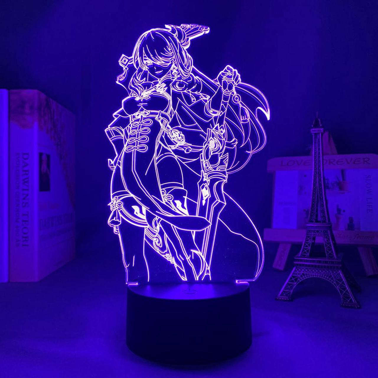 Weastlinks Genshin Impact 3D Night Light 3D Illusion Anime Lamp for Bedroom Decor LED Light Atmosphere Bedside Night Lamps Genshin Kids Gift