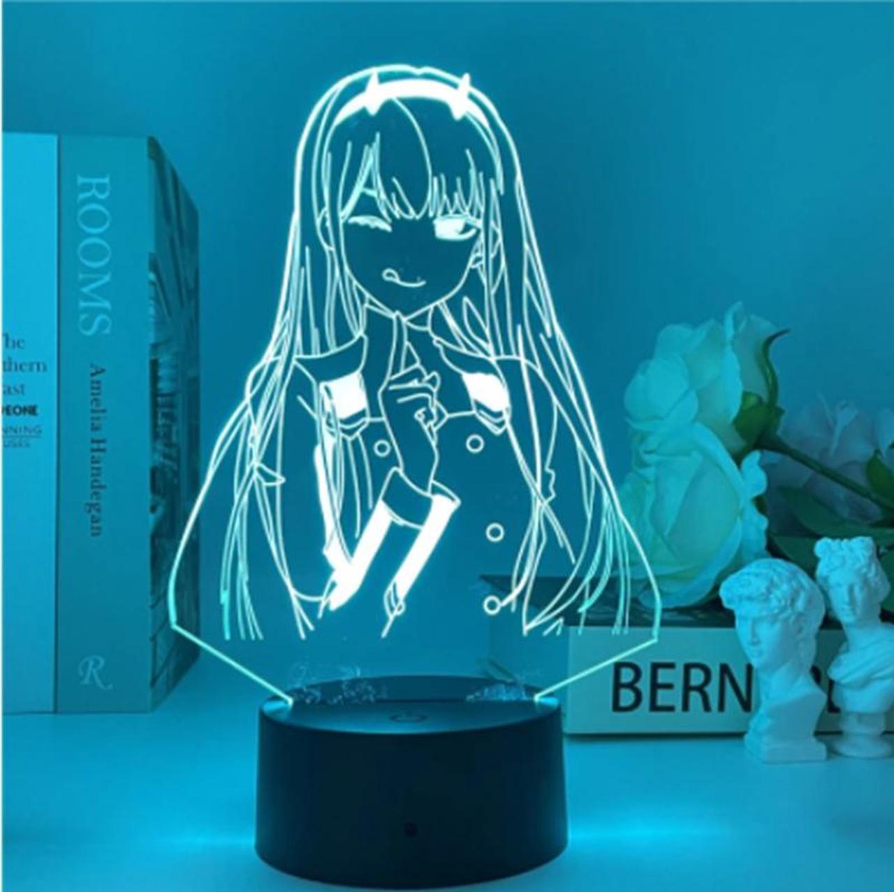 Weastlinks Zero Two Figure 3d Anime Lamp Nightlight Kids Child Girls Bedroom Manga Gift Night Light Lamp Darling In The Franxx