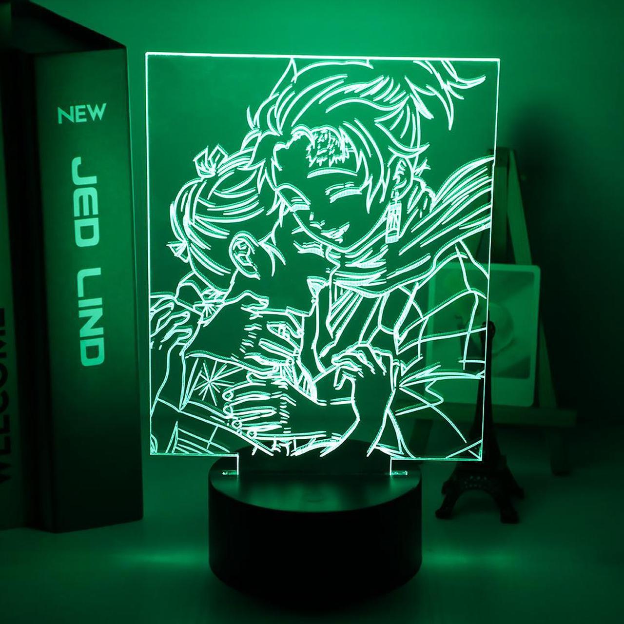 Weastlinks Acrylic Led Night Light Anime Demon Slayer Agatsuma Zenitsu Figure for Kids Child Bedroom Decor Cool Kimetsu No Yaiba Lamp Gift