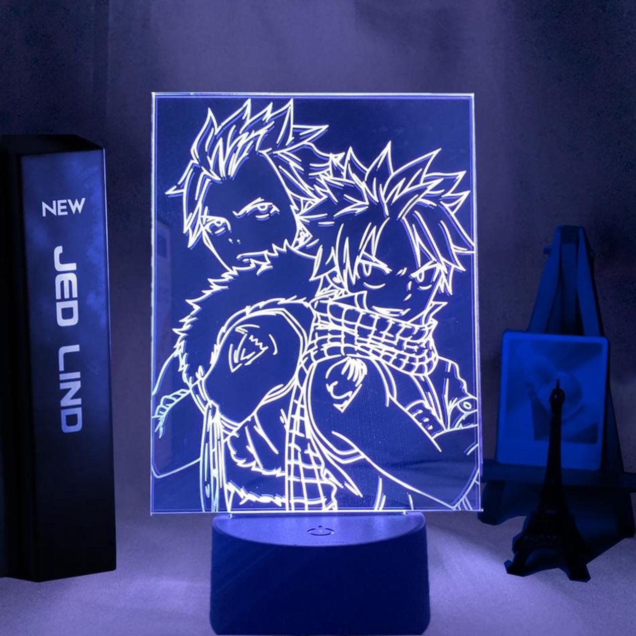 Weastlinks Anime Fairy Tail Natsu Dragneel and Erza Scarlet Hug Night Light Led Touch Sensor Night Lamp for Child Room Decor Table 3d Lamp