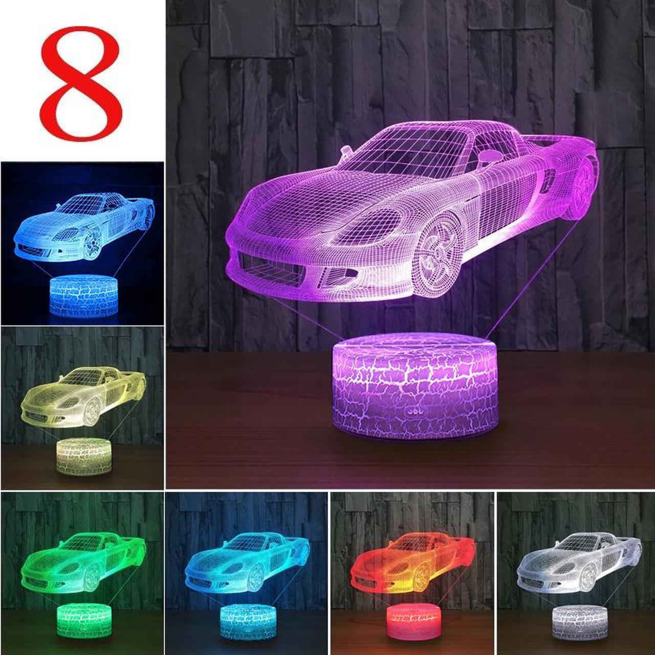 Weastlinks Car Acrylic 3D Hologram Lamp 7 Color Change Night Light Baby Touch Switch Colored lights LED USB Desk lamp Atmosphere lamp