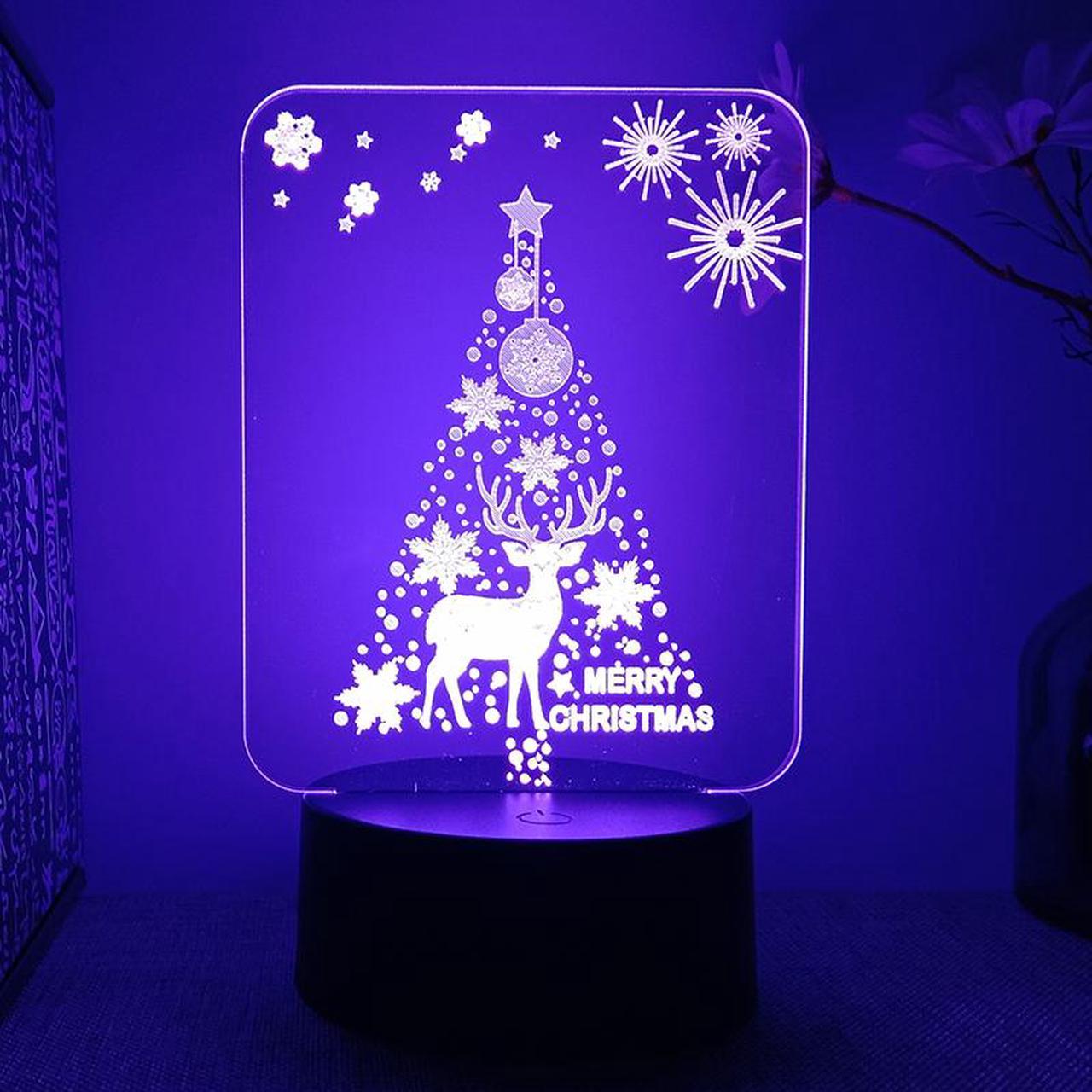 Weastlinks Christmas Colour Night Lights Xmas 3d Led Lamp For Bedroom Decoration  Acrylic Board Room Decor Holiday Gift