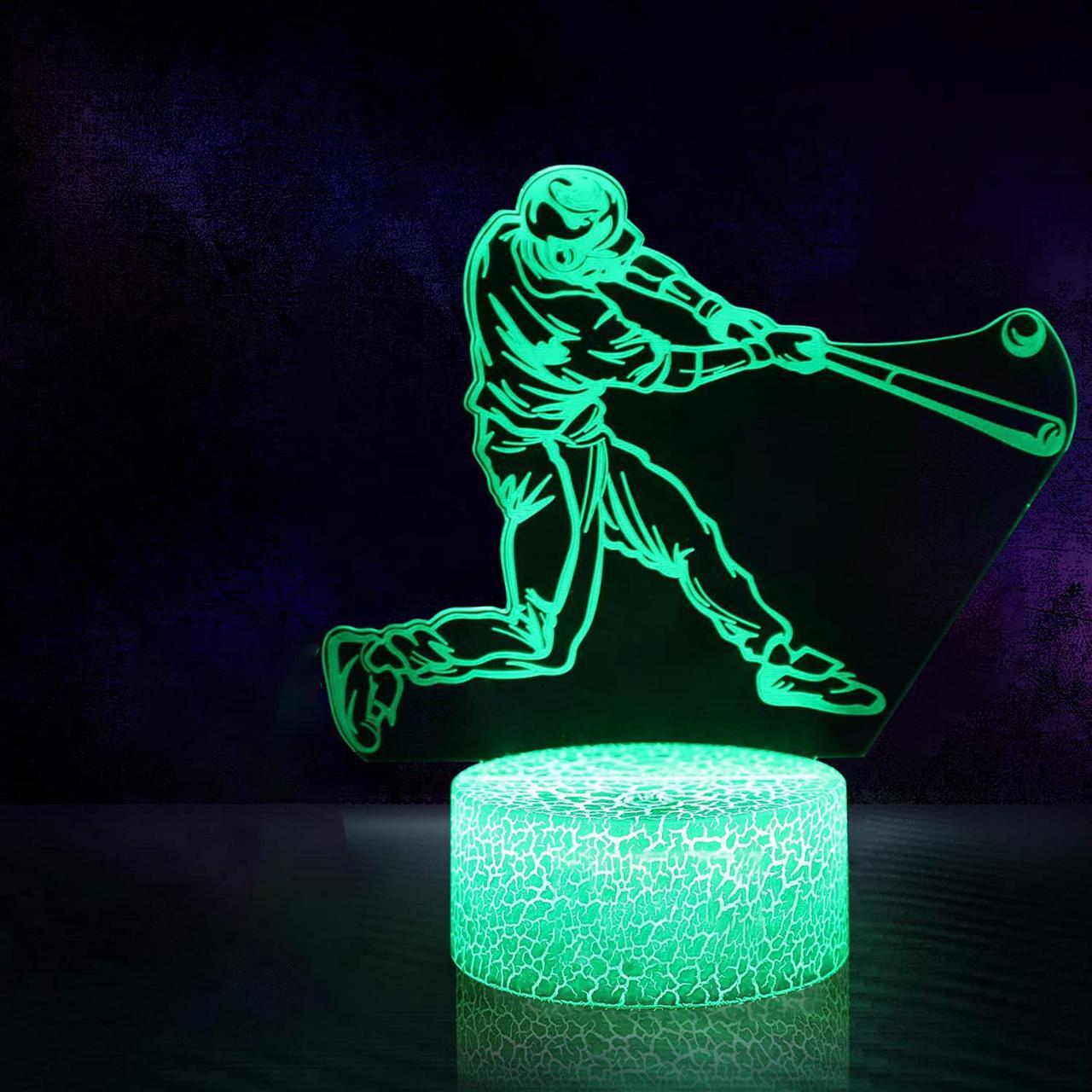 Weastlinks Baseball Sport Game Basketball 3d Night Light Game Room Desk Setup Lighting Decor Football Custom Sensor Light for Kids Bedside Gift