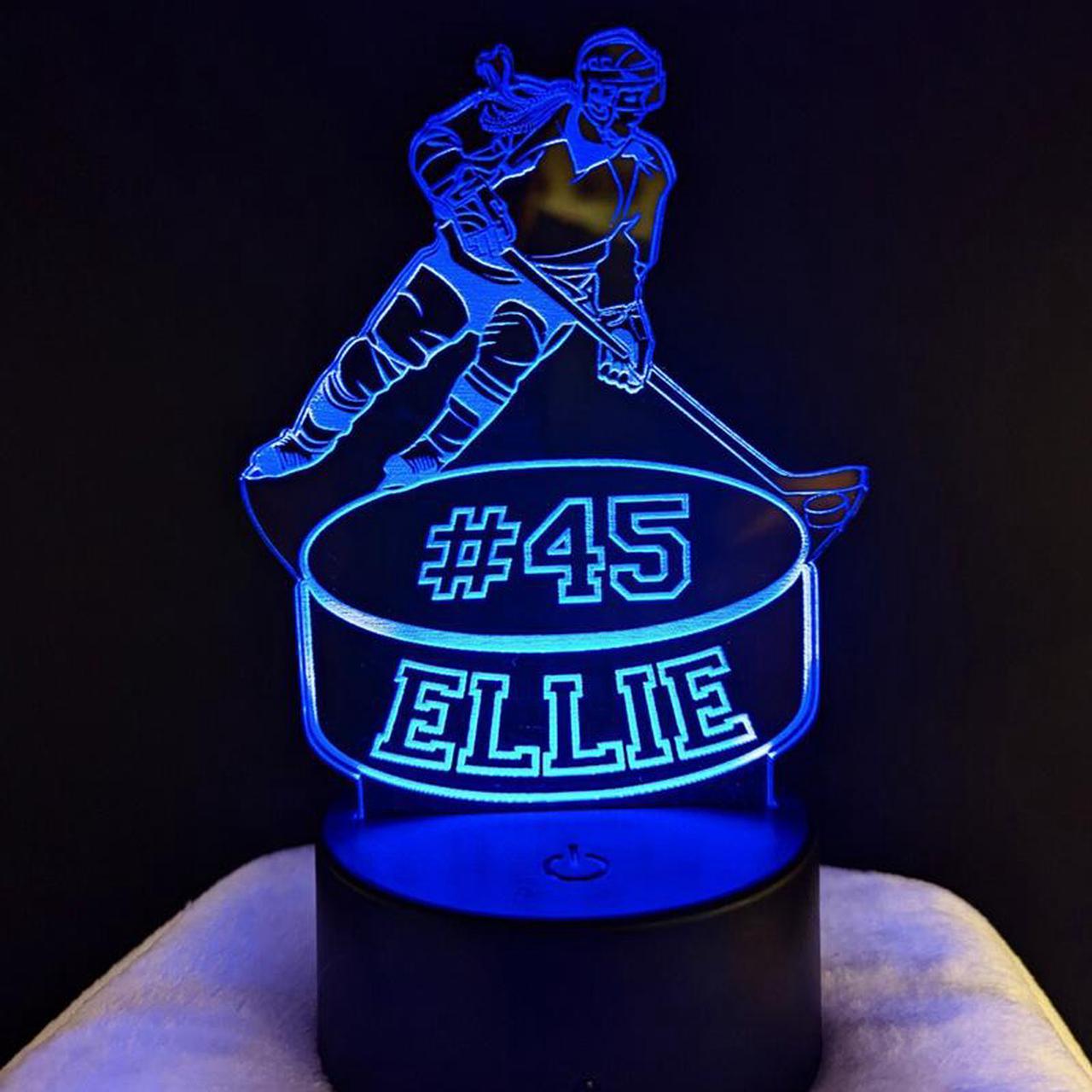 Weastlinks Hockey 3d Night Light Usb Plug-in Touch Table Lamp Decoration Bedside Nightlight Child Birthday Christmas Gifts for Baby Kids